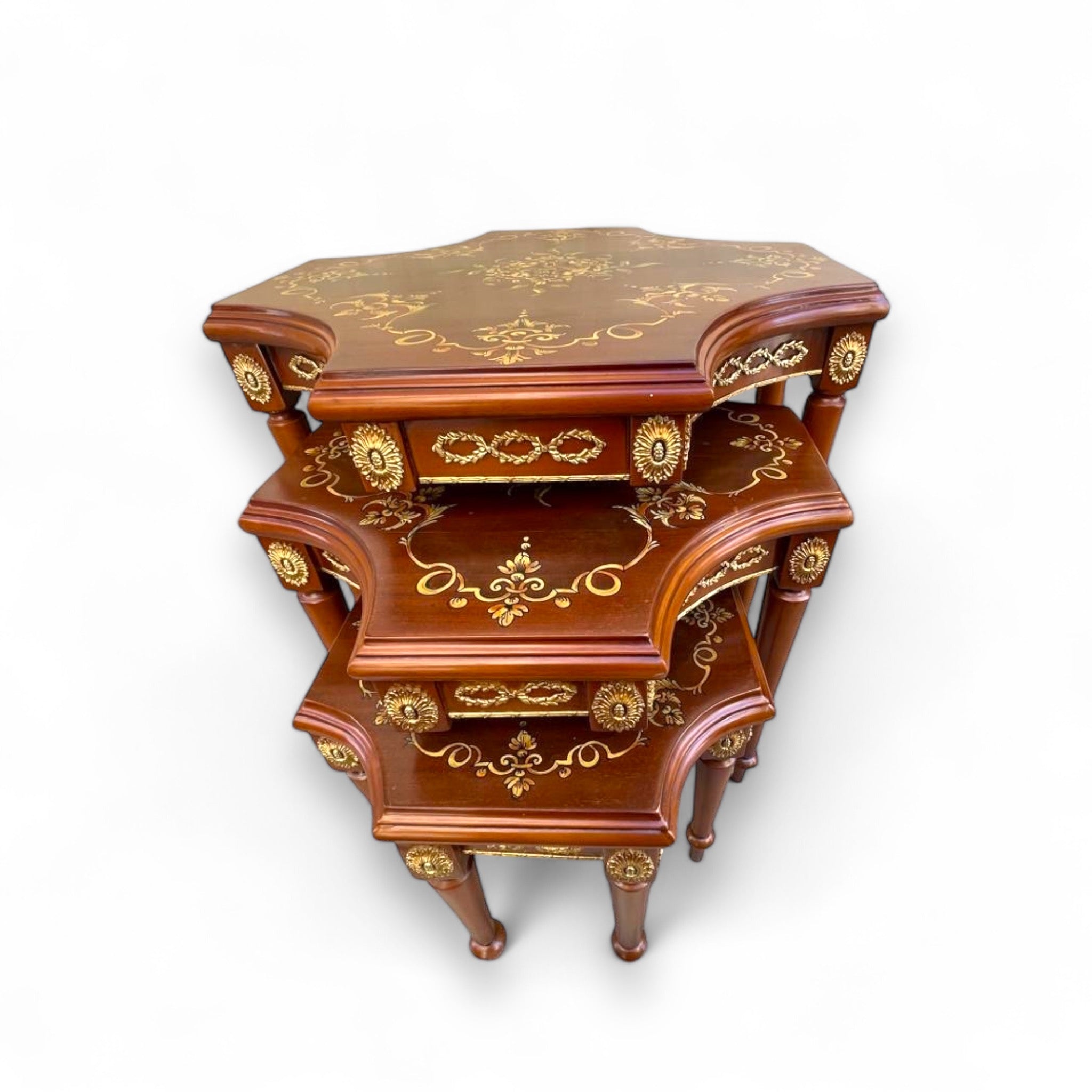 Stars Set - Triple Interlocking Brass Inlay & Luxury Hand Painting