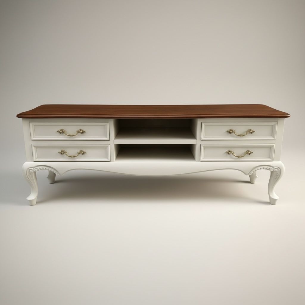 وحدة تلفزيون كلاسيك بدرجين مزدوجين - Nabolia