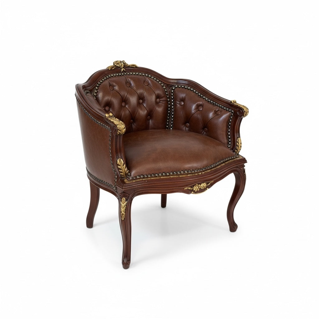 فوتيه كلاسيك جلد طبيعي بني