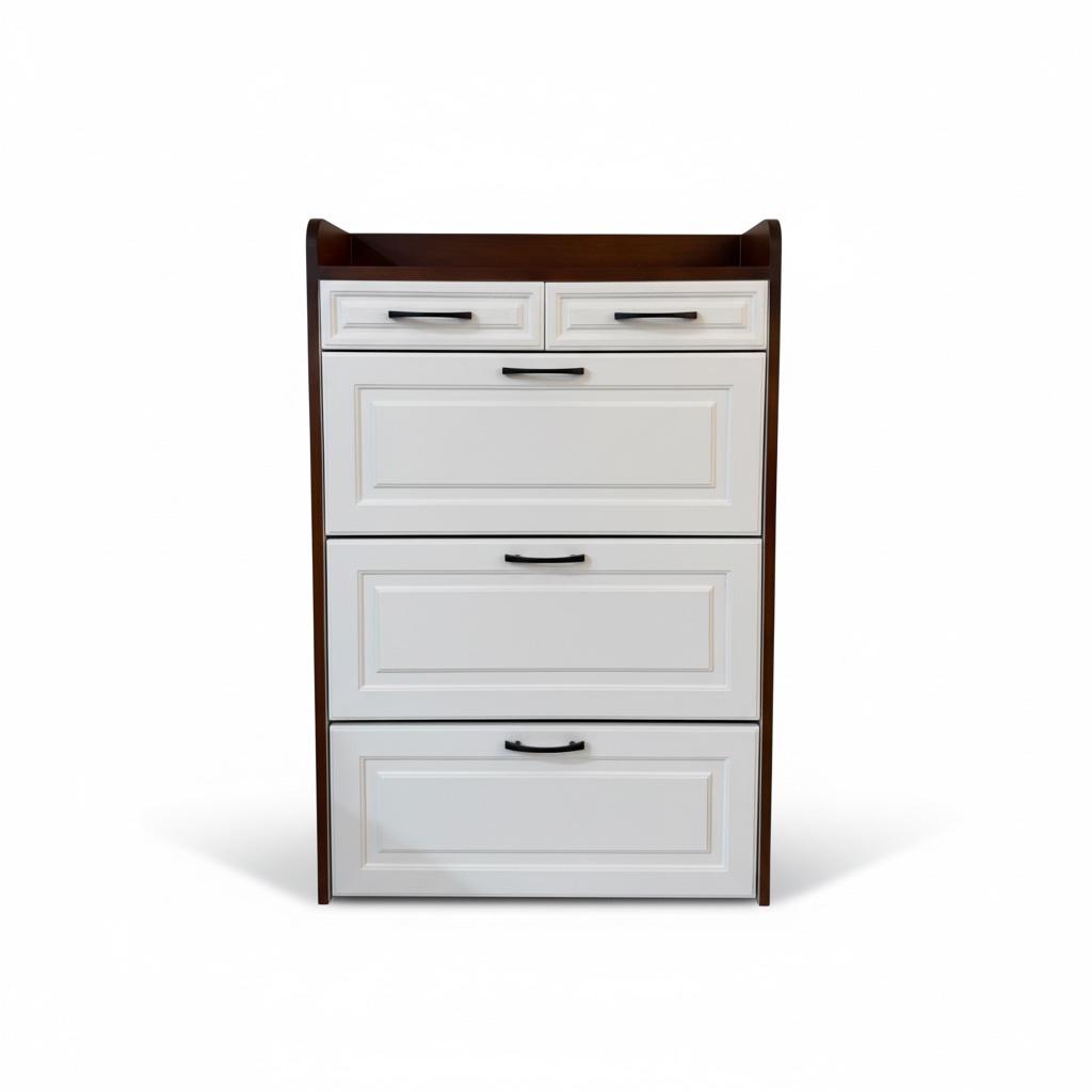 جزامة مودرن خشب طبيعي بدهان أبيض وبني