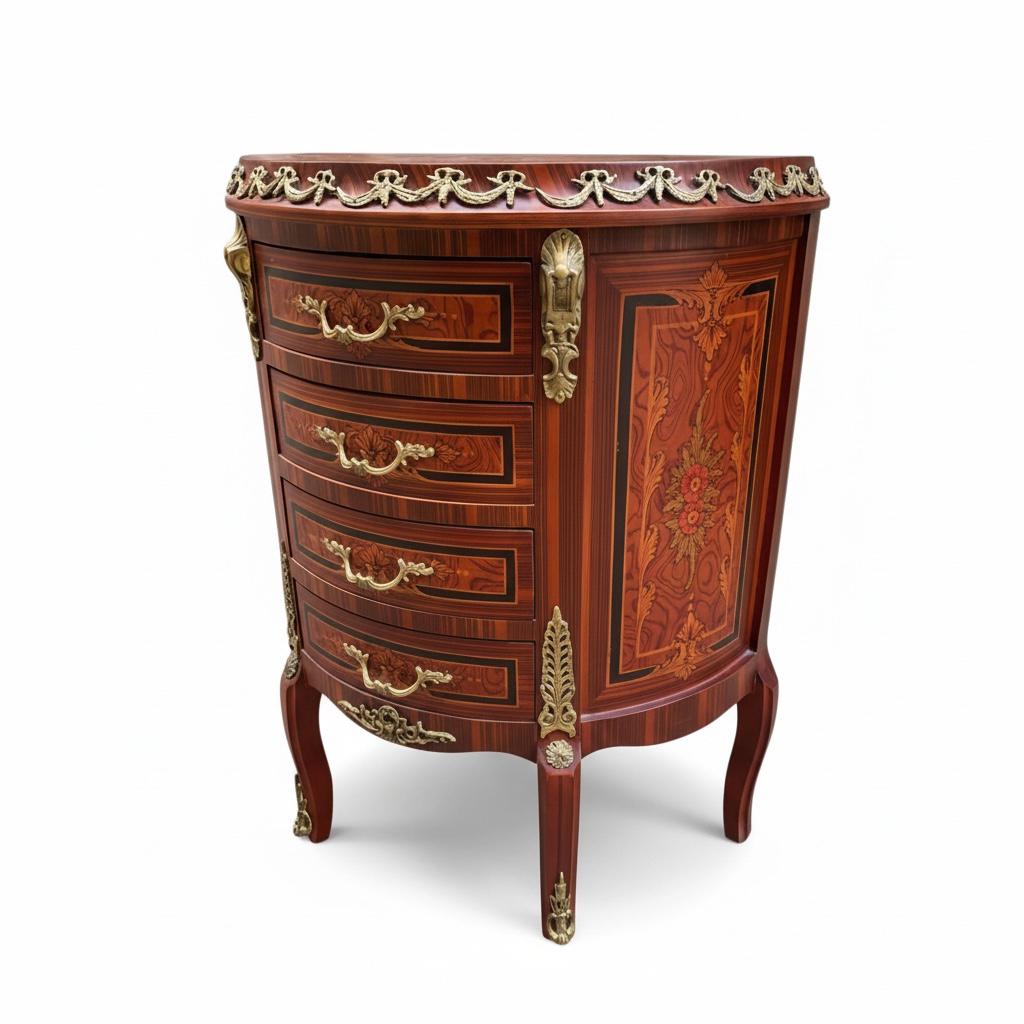 كومود كلاسيك فاخر بزخارف نحاسية وتصميم فرنسي أنيق