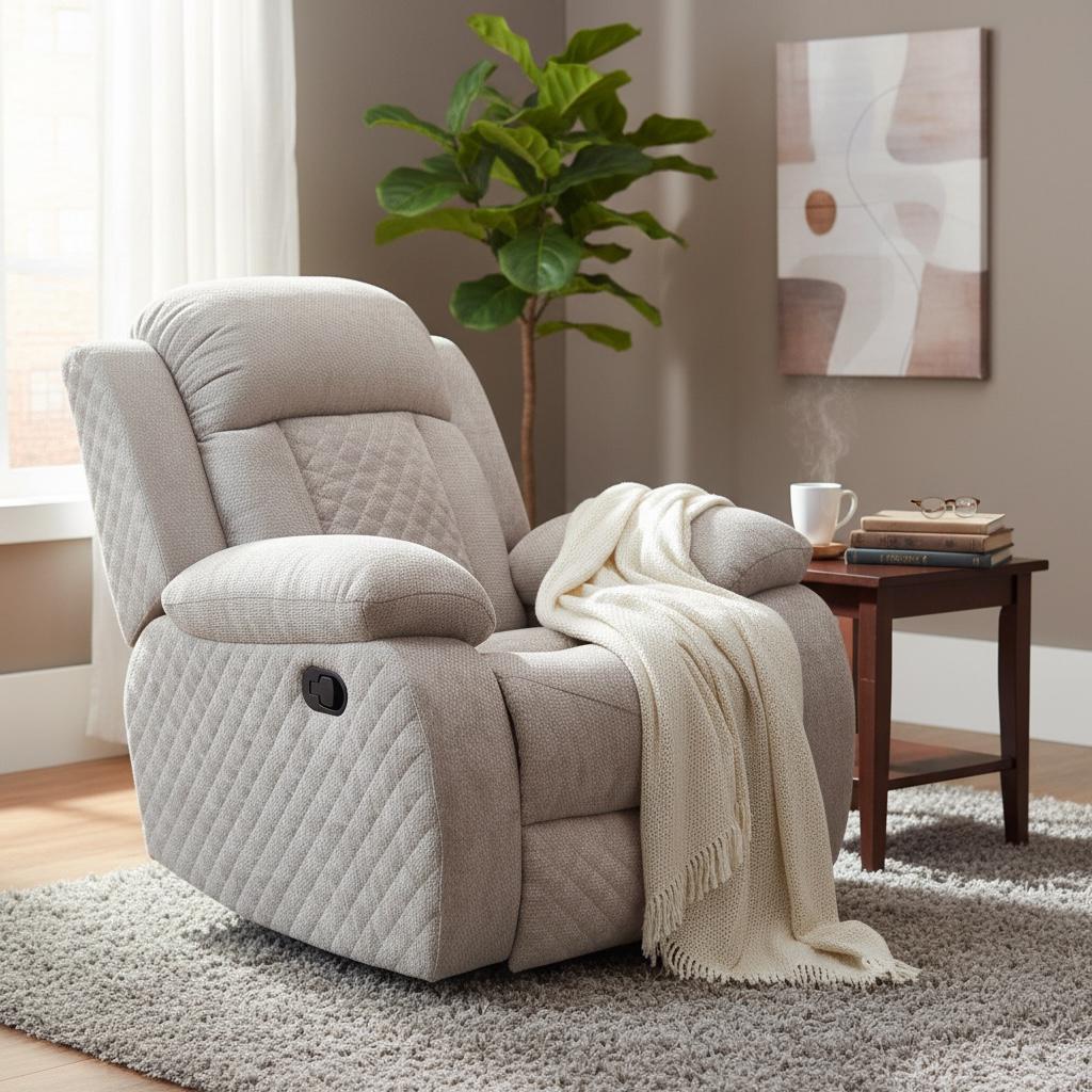 كرسي ريكلاينر أنيق بتصميم عملي مريح