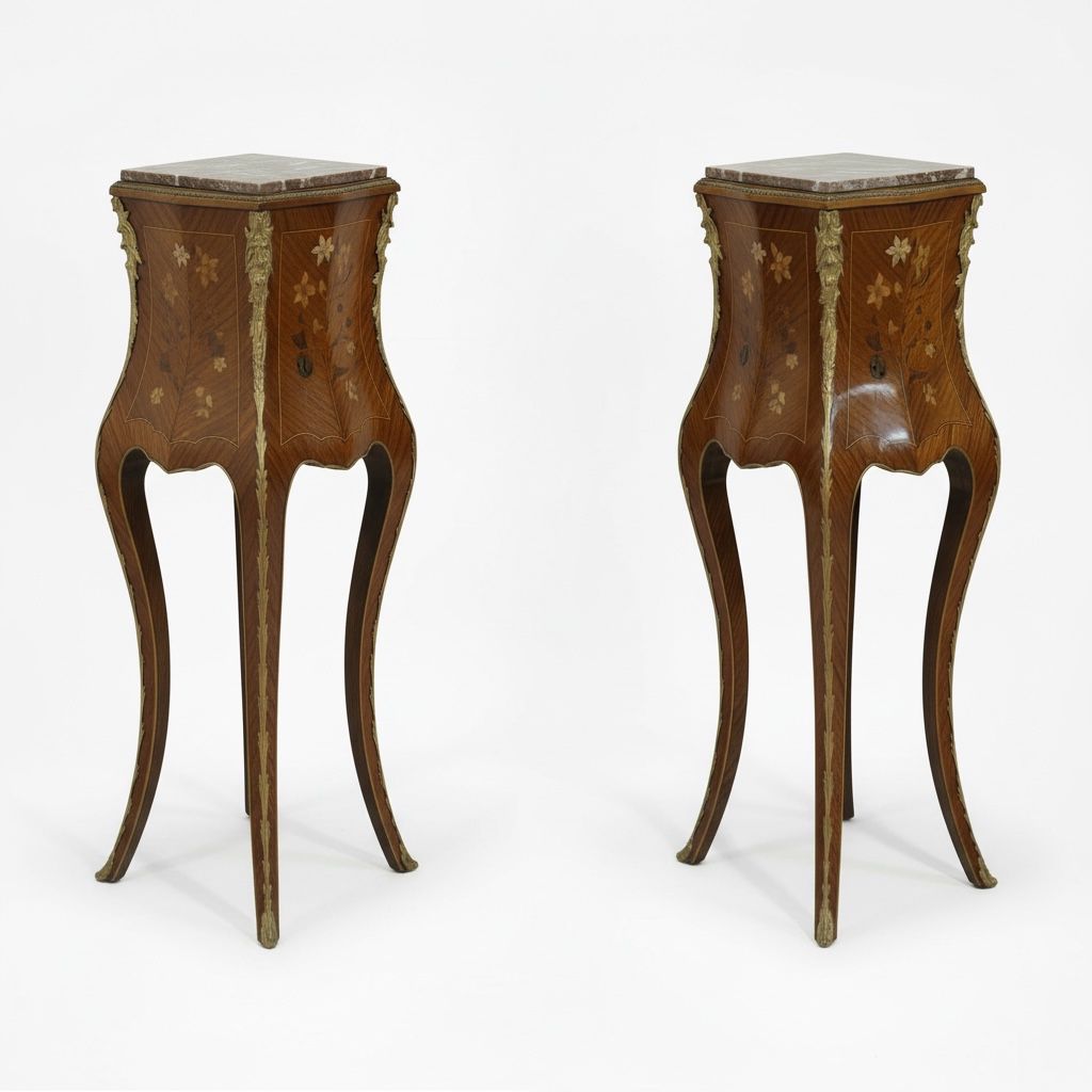 ستاند كلاسيك مزخرف تطعيم نحاس (يباع قطعتين)