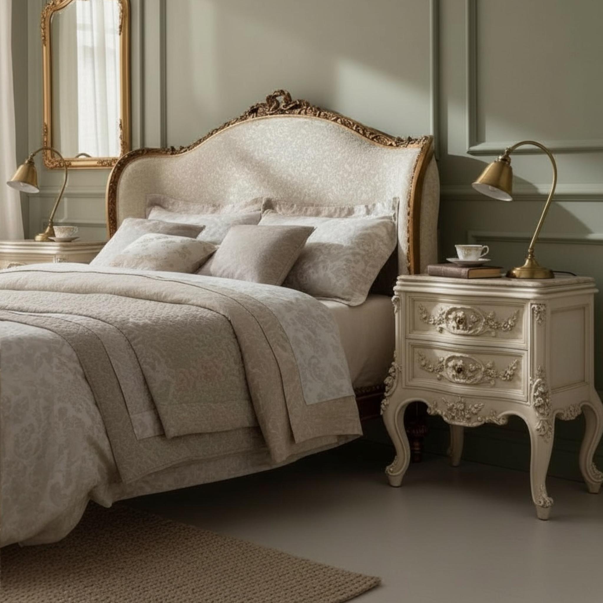 غرفة نوم كلاسيك كاملة بتفاصيل فاخرة وتصميم راقٍ