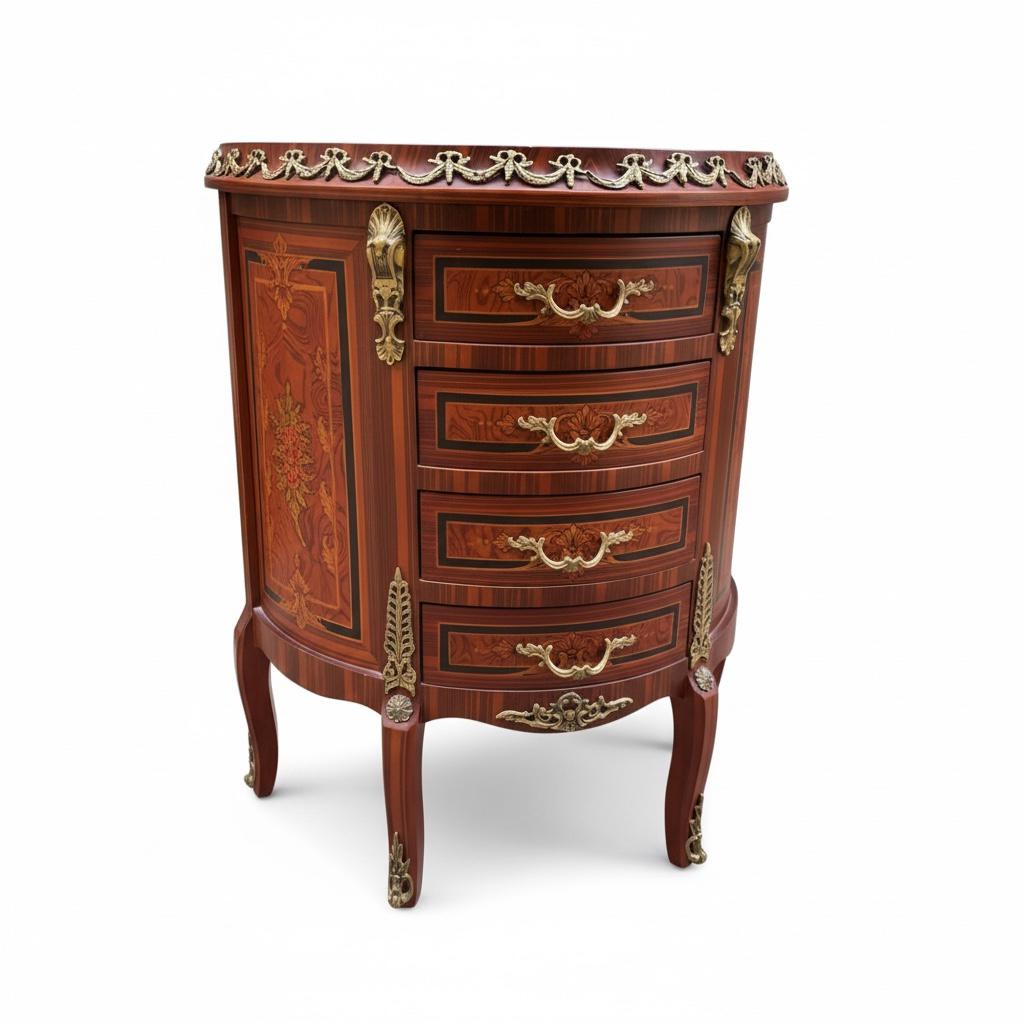 كومود كلاسيك فاخر بزخارف نحاسية وتصميم فرنسي أنيق