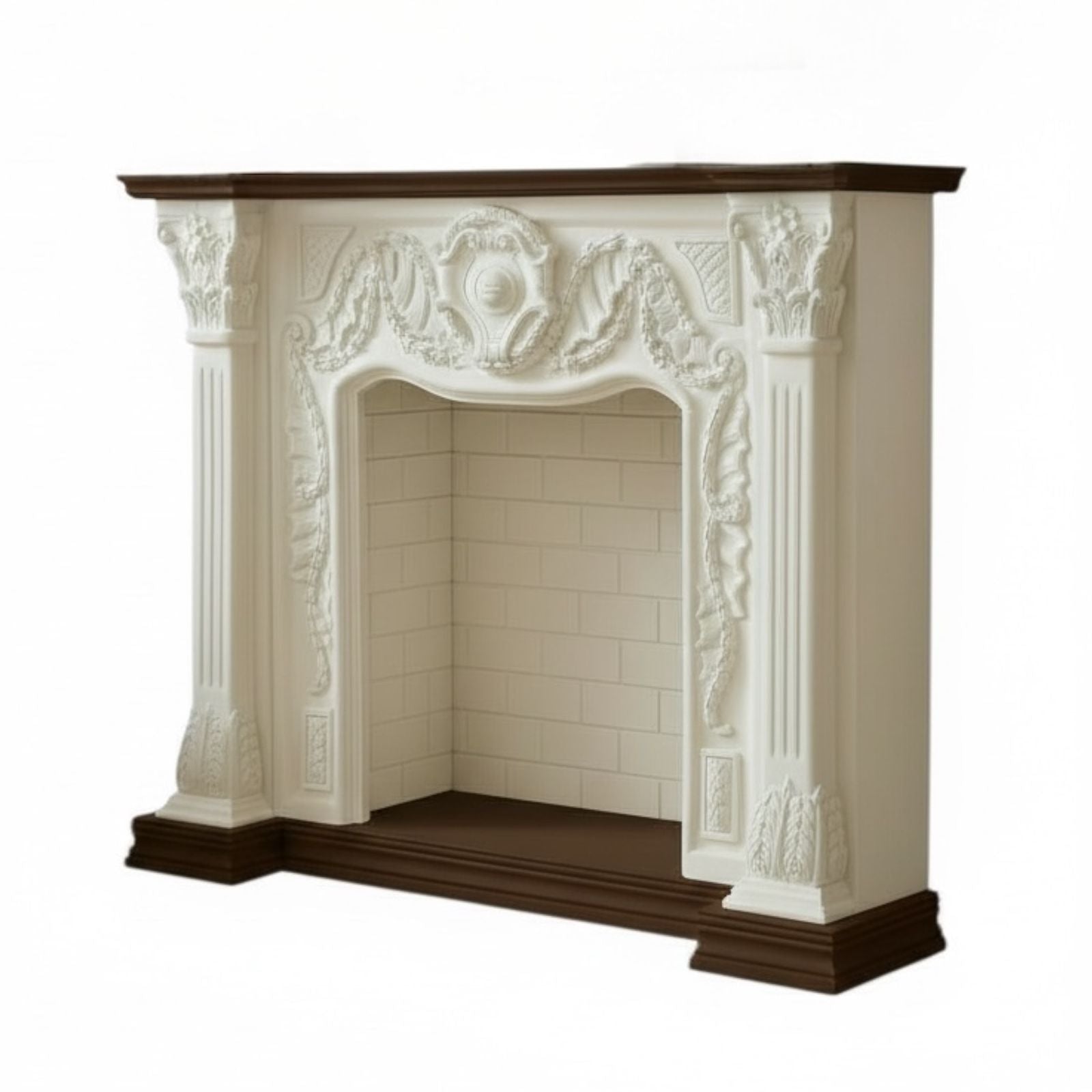 مدفأة ديكورية كلاسيك بحفر يدوي فاخر