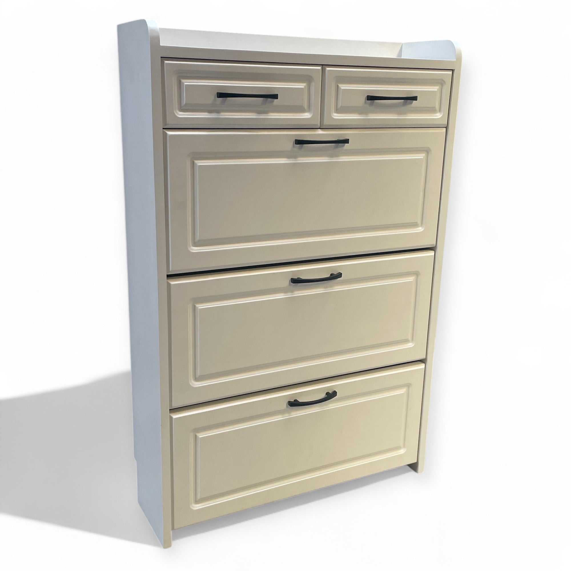 جزامة تلاتة ضلفة قلاب - جزامة مودرن مصنعة من الاخشاب الطبيعية و الدهان الابيض تلاتة ضلفة قلاب ودرجين ومتاح تغيير الالوان المقاسات: W 80 CM * H 120 CM * B 24 CM