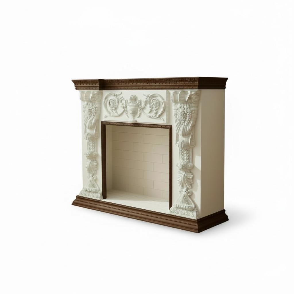 مدفأة ديكورية كلاسيك ملكي بحفر يدوي