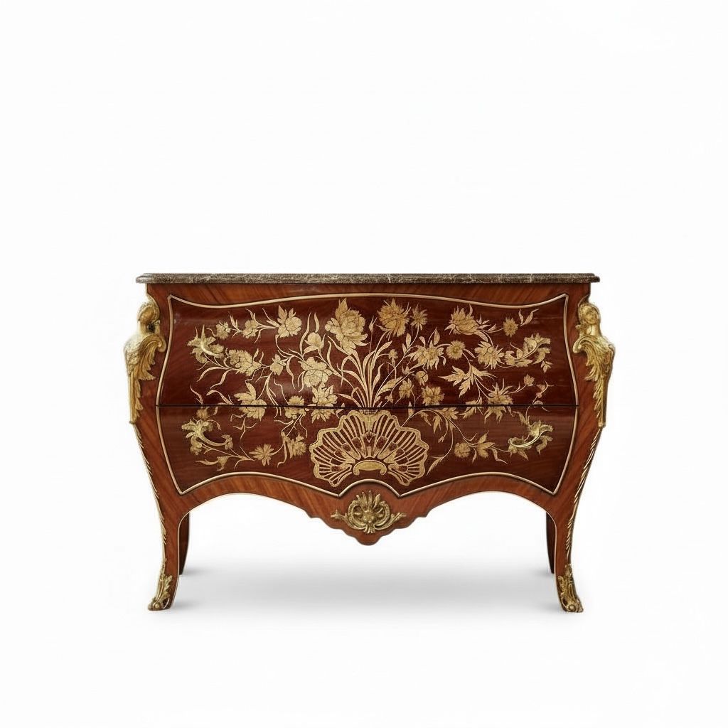 بايوه كلاسيك ماركتريه بزخارف نحاسية فاخرة