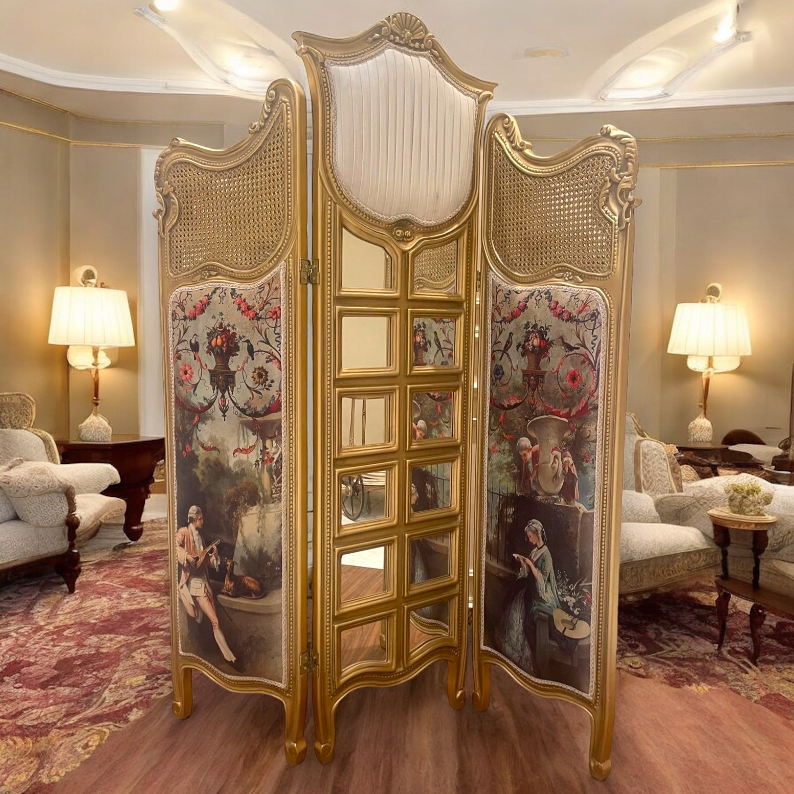 بارافان فرنسي كلاسيكي – مرايا وتقاصيل برينت فني