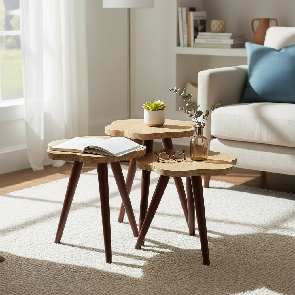 طقم ترابيزات ثلاثي روزا