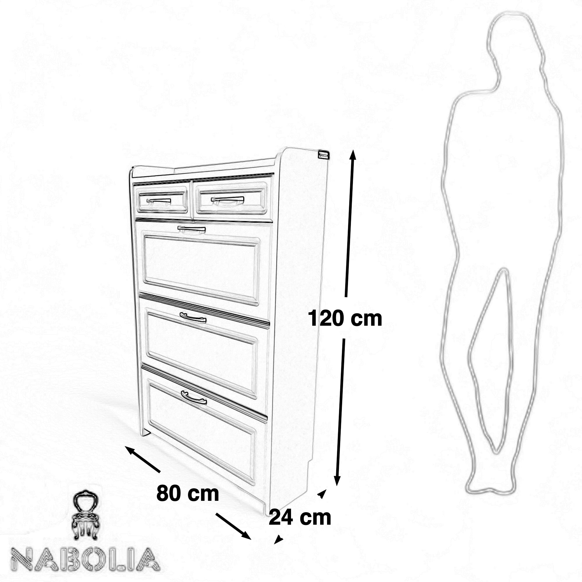 جزامة تلاتة ضلفة قلاب - جزامة مودرن مصنعة من الاخشاب الطبيعية و الدهان الابيض تلاتة ضلفة قلاب ودرجين ومتاح تغيير الالوان المقاسات: W 80 CM * H 120 CM * B 24 CM