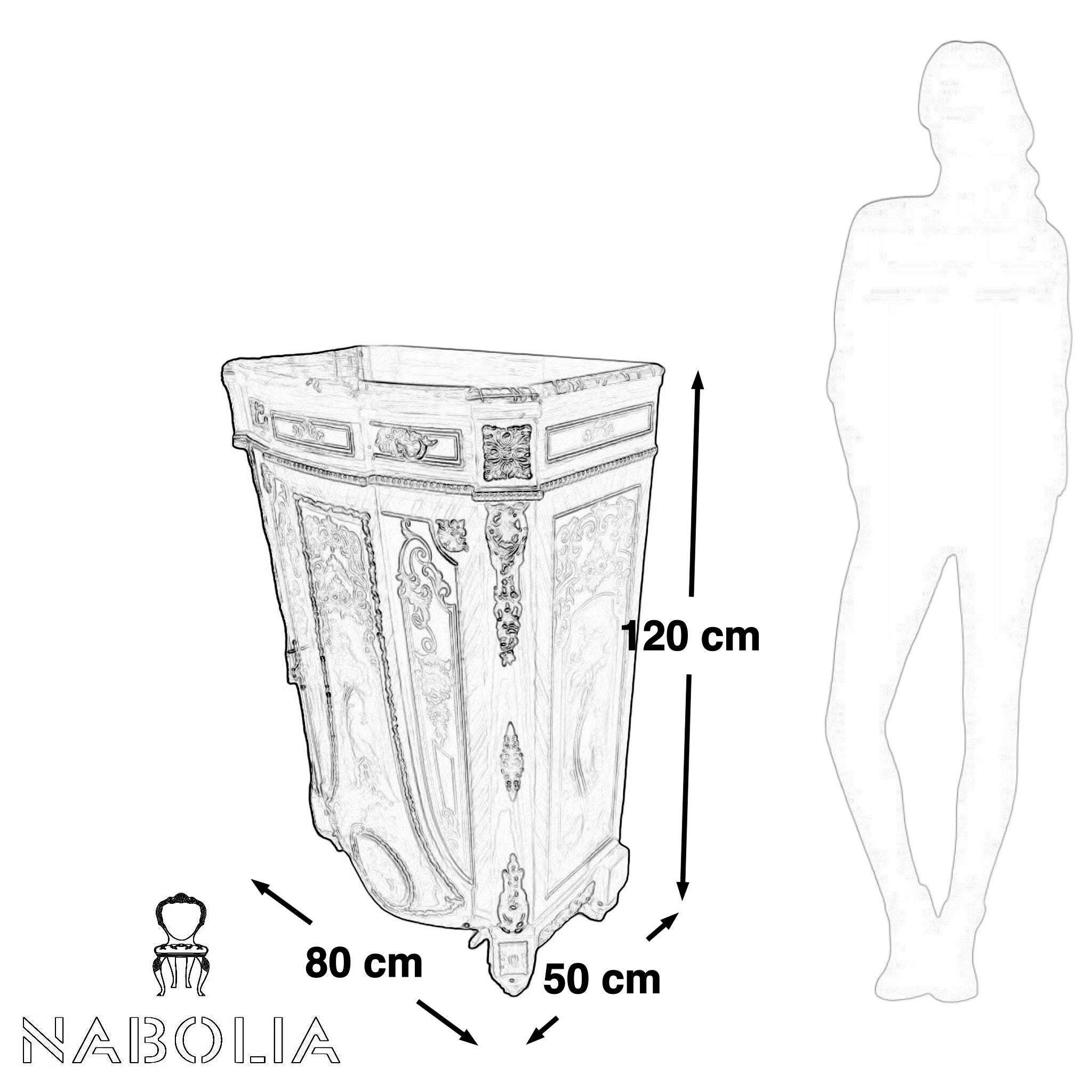 جزامة كلاسيكية مطعمة بالنحاس عرض 80 سنتميتر - Nabolia