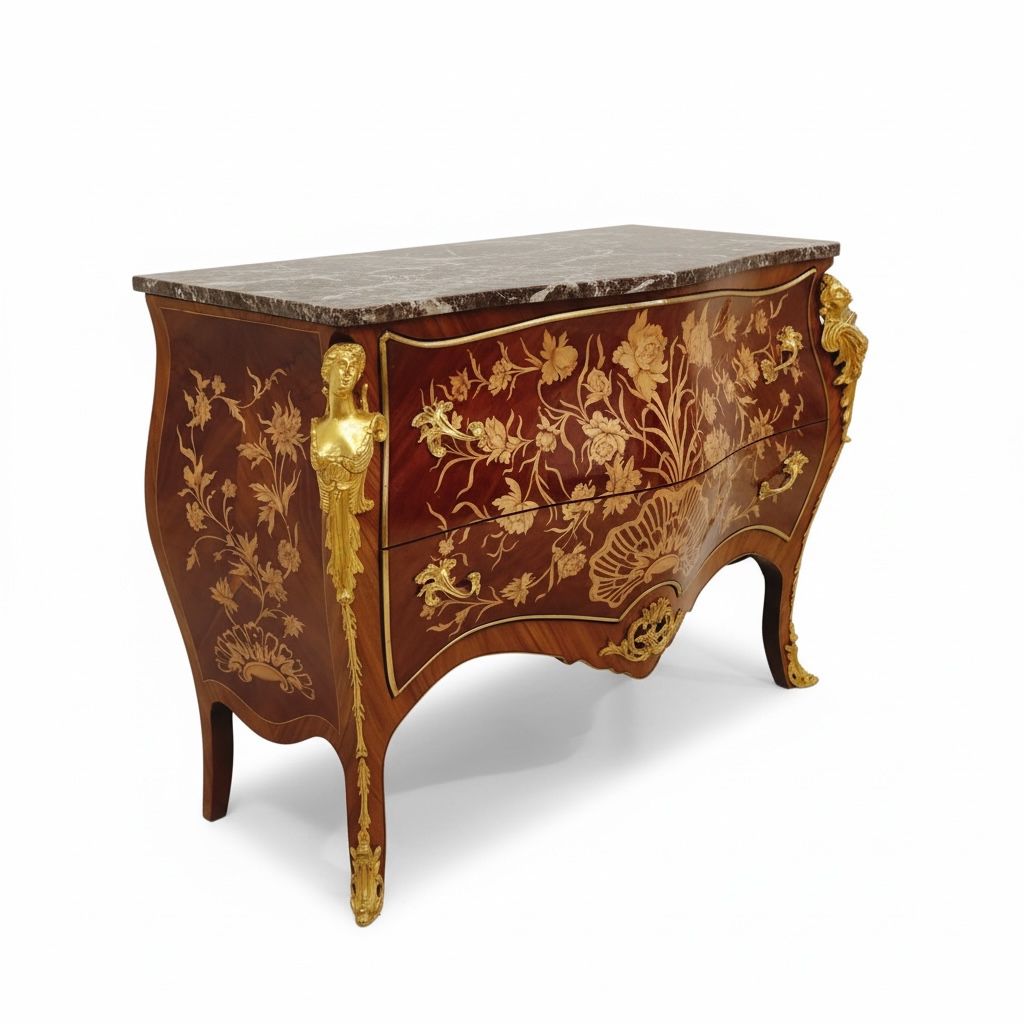 بايوه كلاسيك ماركتريه بزخارف نحاسية فاخرة