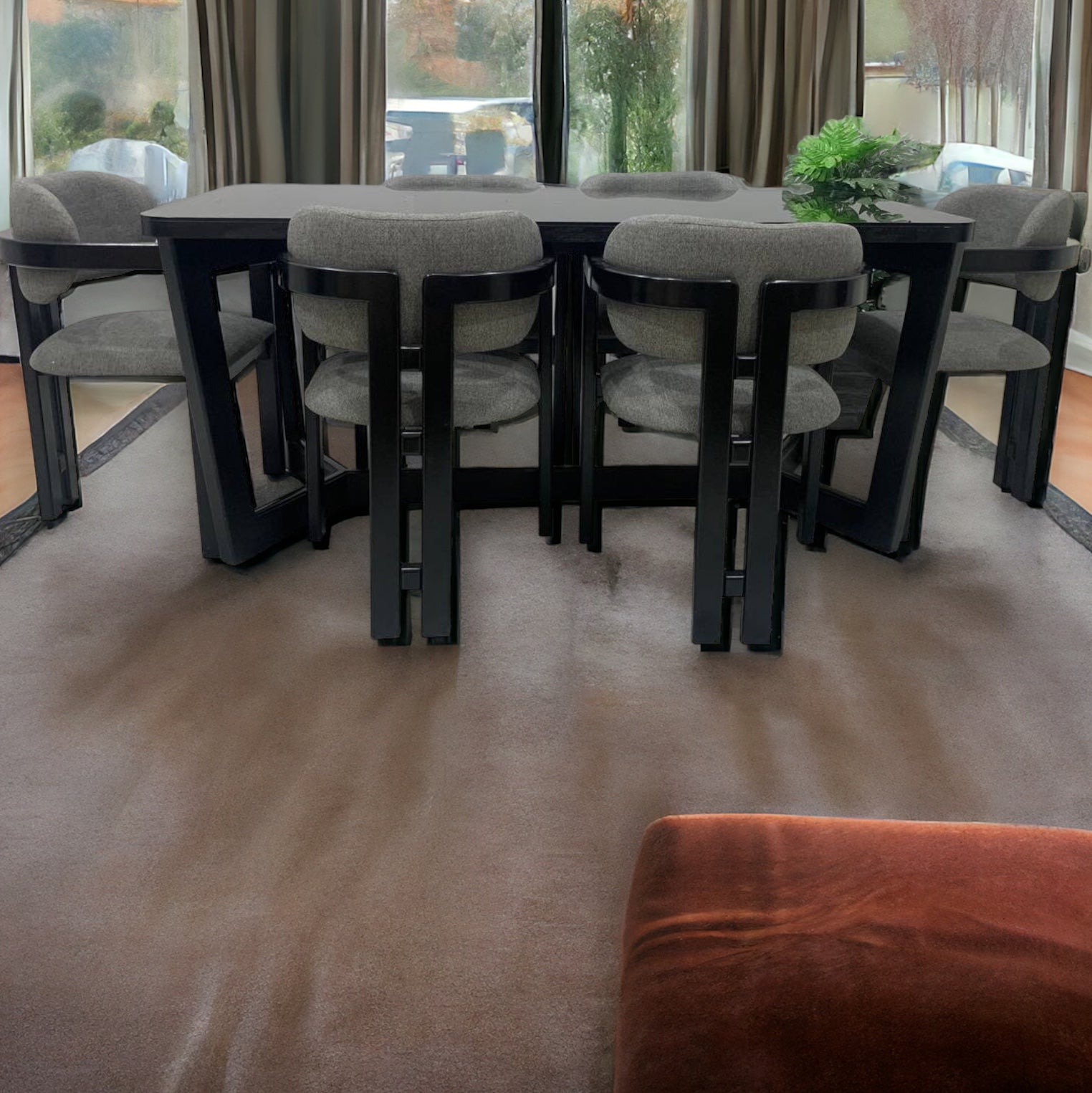 ترابيزة سفرة وكراسي - ترابيزة سفرة من الخشب الطبيعي و ستة كراسي من خشب الزان المقاسات: W 160 CM * B 90 CM * H 80 CM