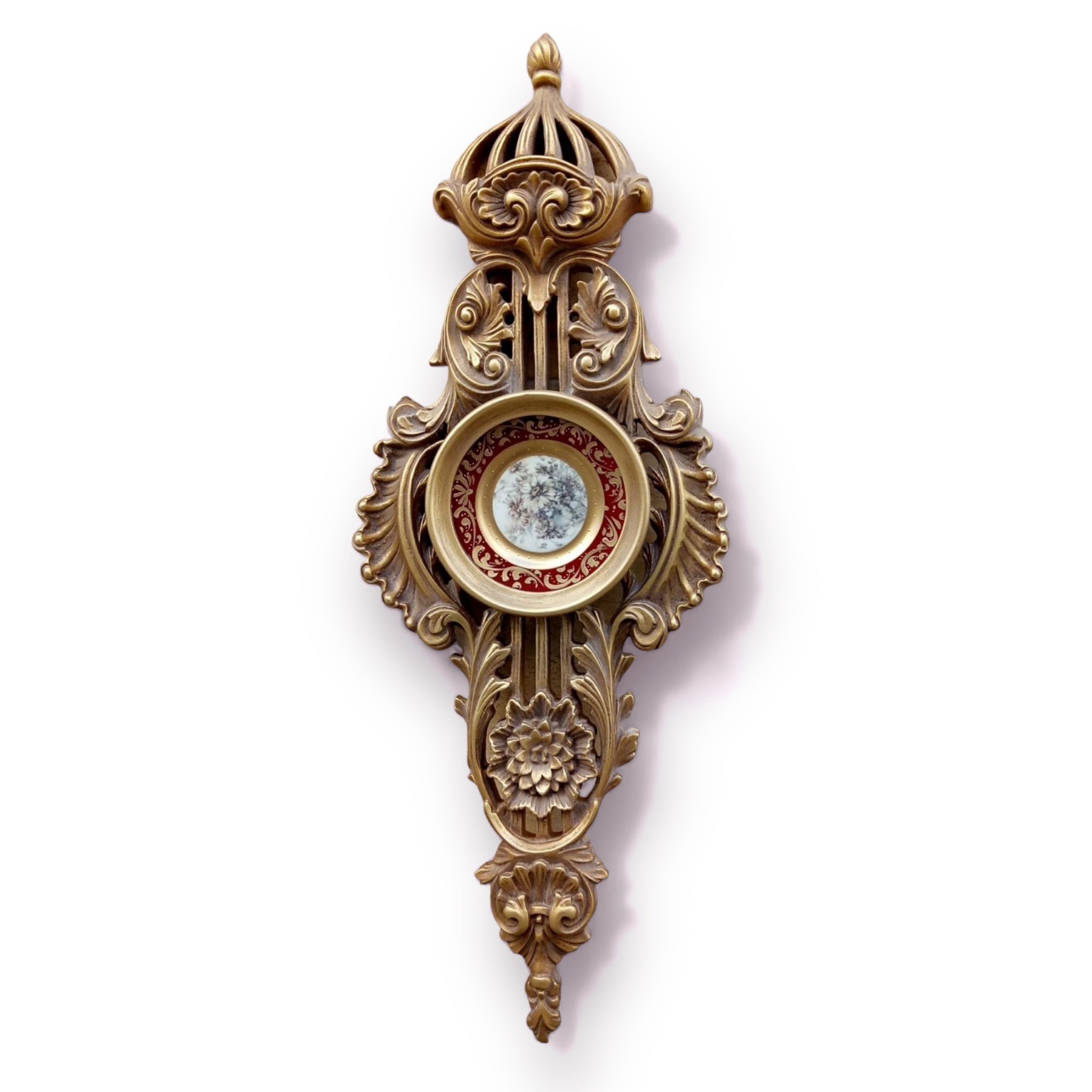 تعليقة أنتيك - تعليقة أنتيك من الخشب الطبيعي والحفر اليدوي دهب قديم المقاسات: W 34 CM * H 89 CM