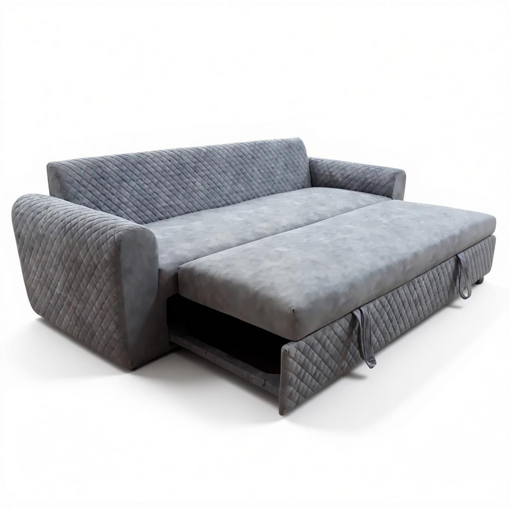 كنبة سرير رمادي خشب زان روماني بآلية ميكانيزم عالية الجودة