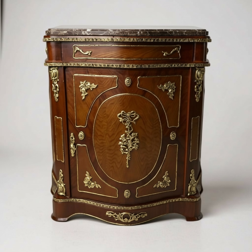 موبل فرنساوي درج وضلفة مطعم بالنحاس مع رخام امبرادور