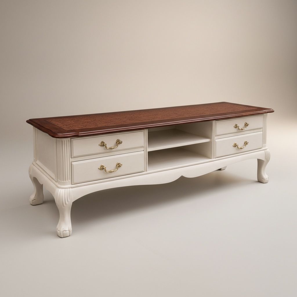 وحدة تلفزيون كلاسيك فاخرة بتفاصيل بارزة - Nabolia