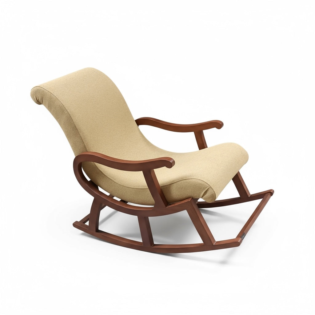 كرسي هزاز مودرن بتنجيد مريح وهيكل خشب زان