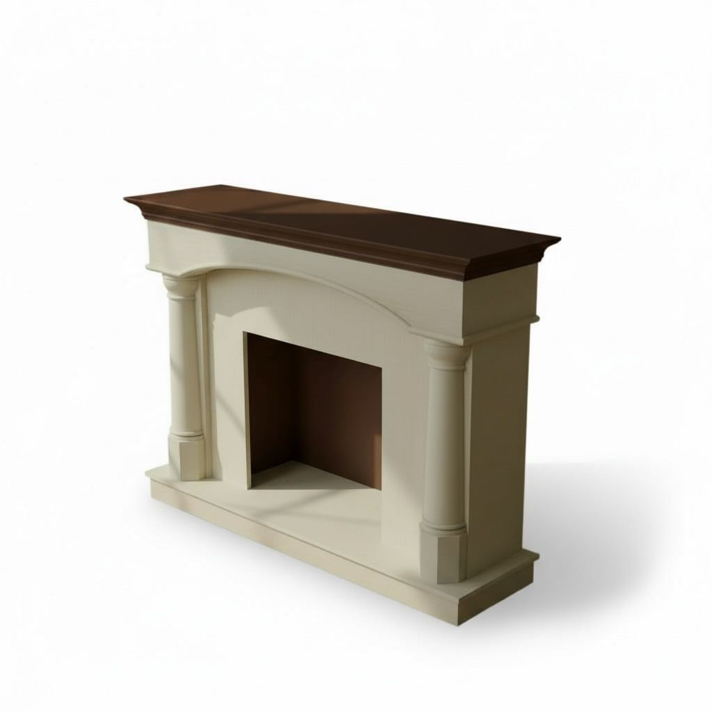 مدفأة كلاسيك ناعمة بتصميم أعمدة جانبية