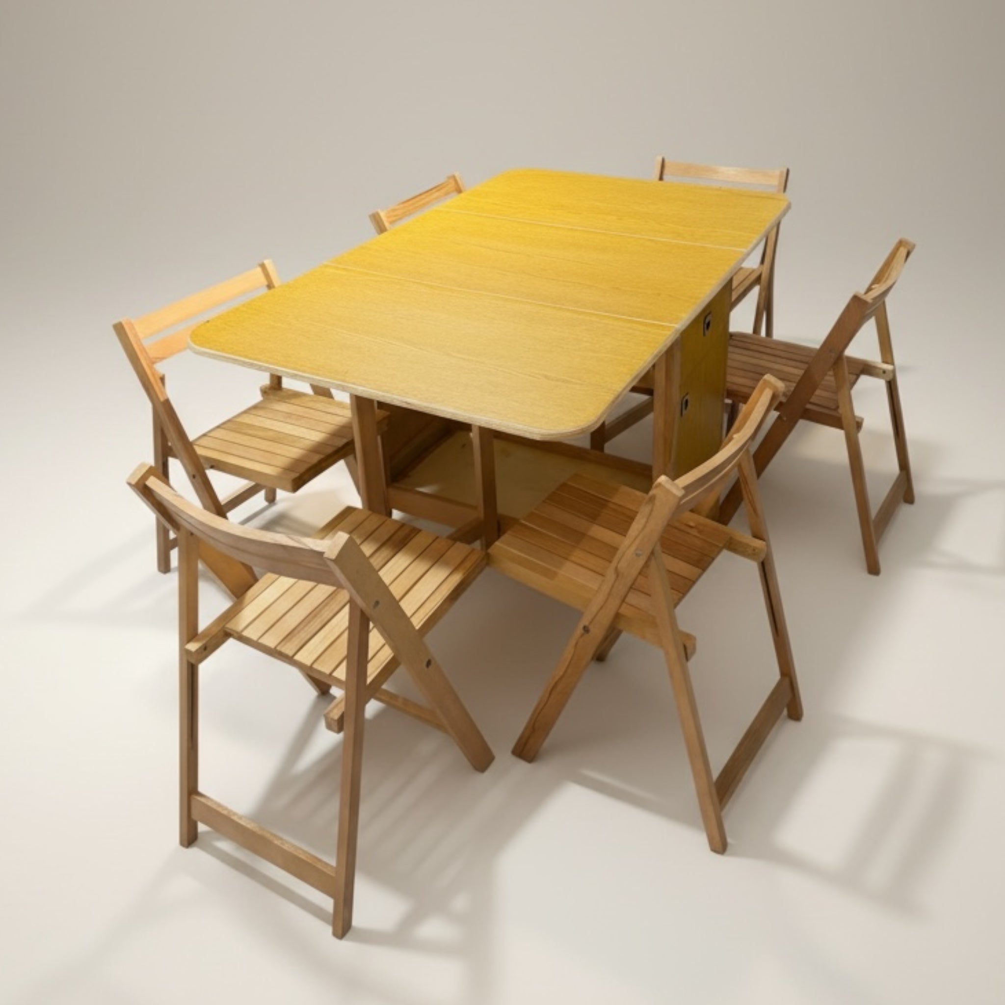 طقم ترابيزة سفرة مع ستة كراسي خشب زان - Nabolia