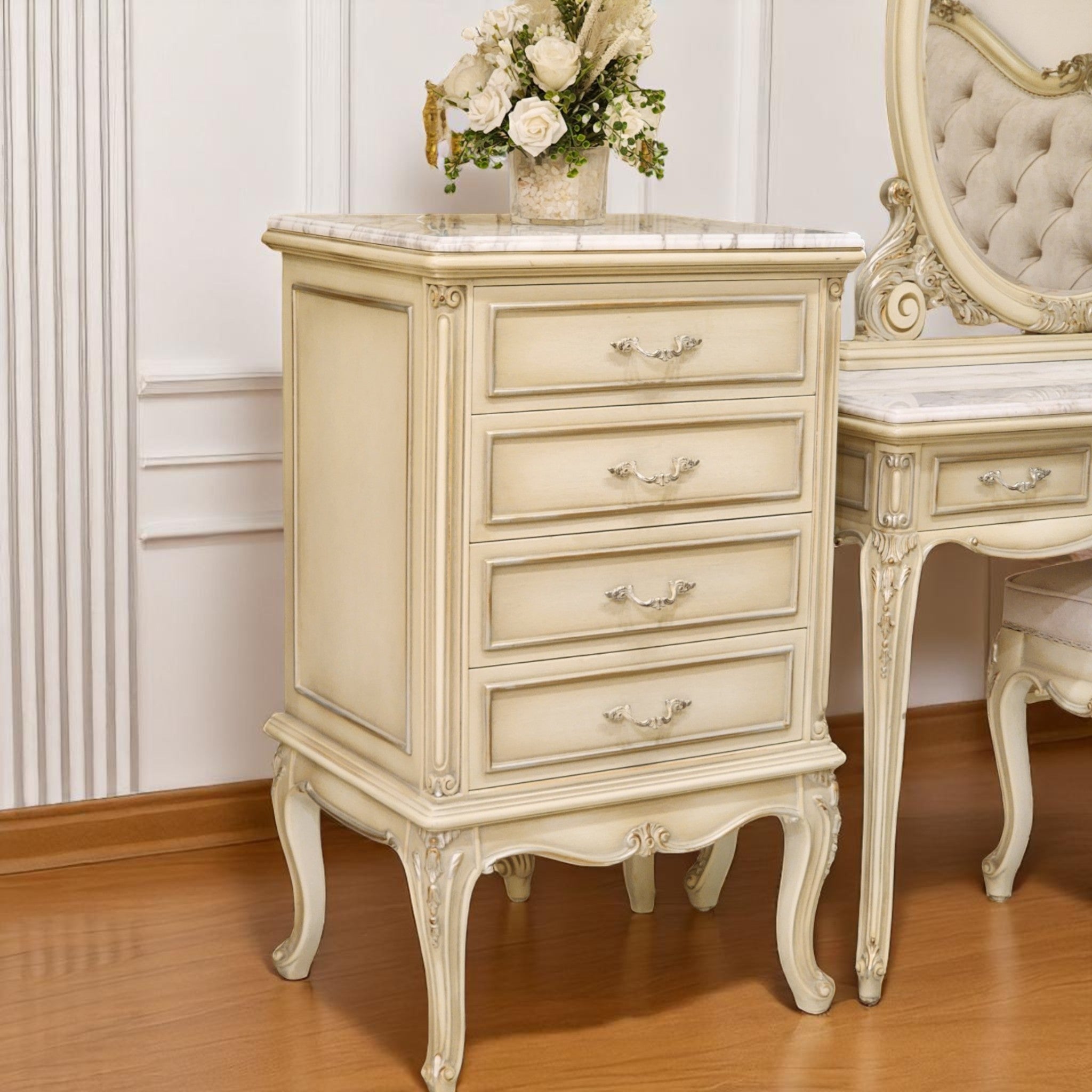 Classic bedroom with royal details and a soft French touch