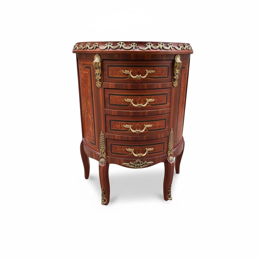 كومود كلاسيك فاخر بزخارف نحاسية وتصميم فرنسي أنيق