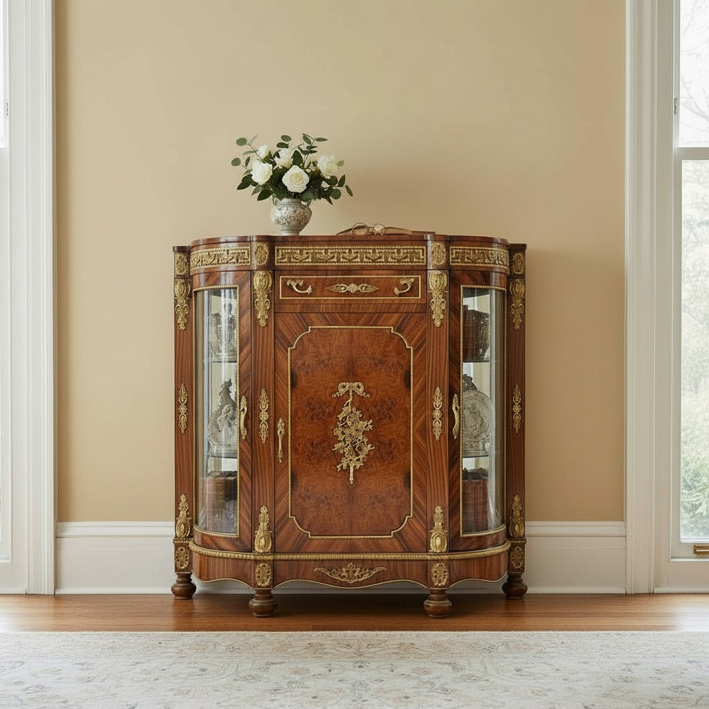 بايوه كلاسيك فاخر بتطعيمات نحاس وزجاج جانبي