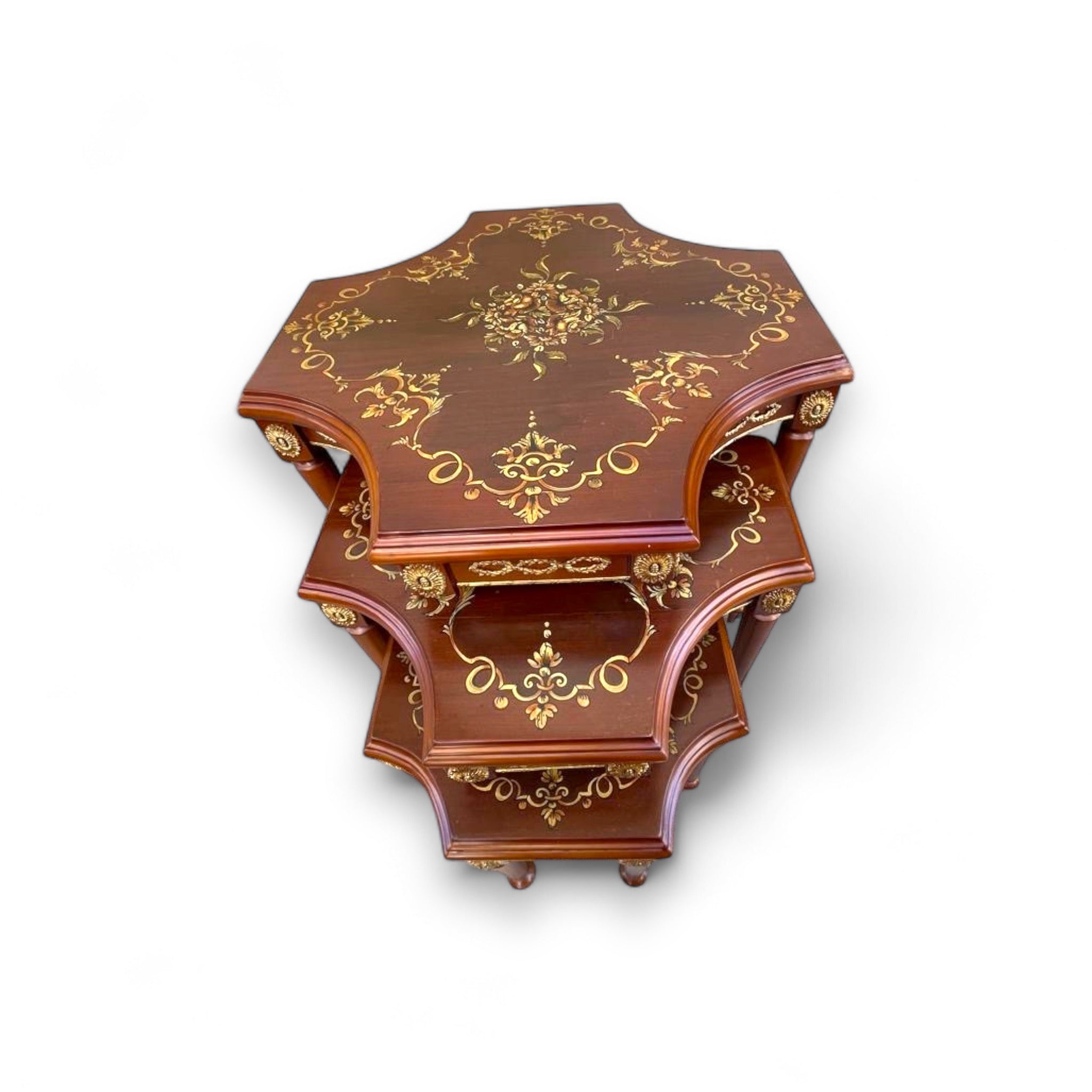 Stars Set - Triple Interlocking Brass Inlay & Luxury Hand Painting