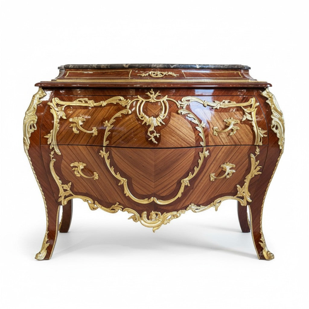 بايوه فرنسي فاخر بتطعيم نحاس وتشطيب وود فينيش – قطعة ملكية بكل تفاصيلها