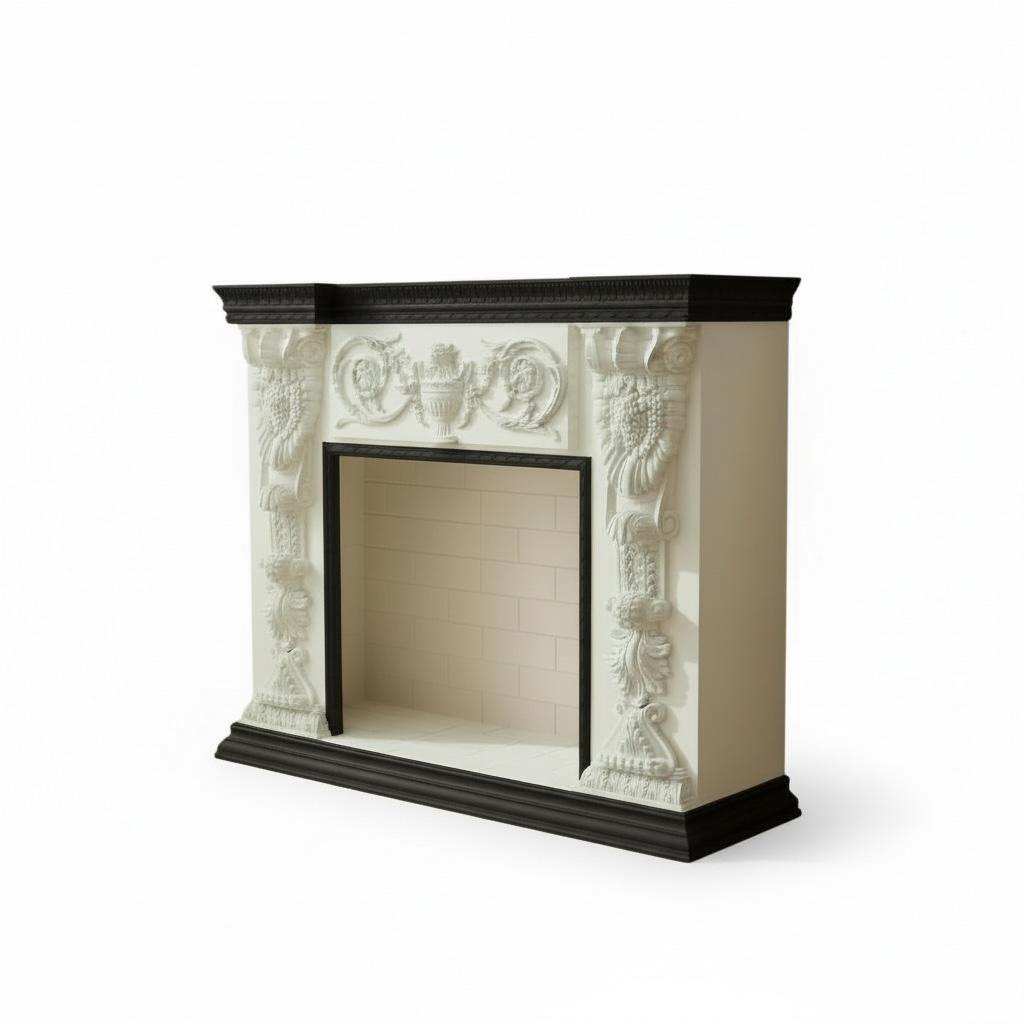 مدفأة ديكورية كلاسيك ملكي بحفر يدوي
