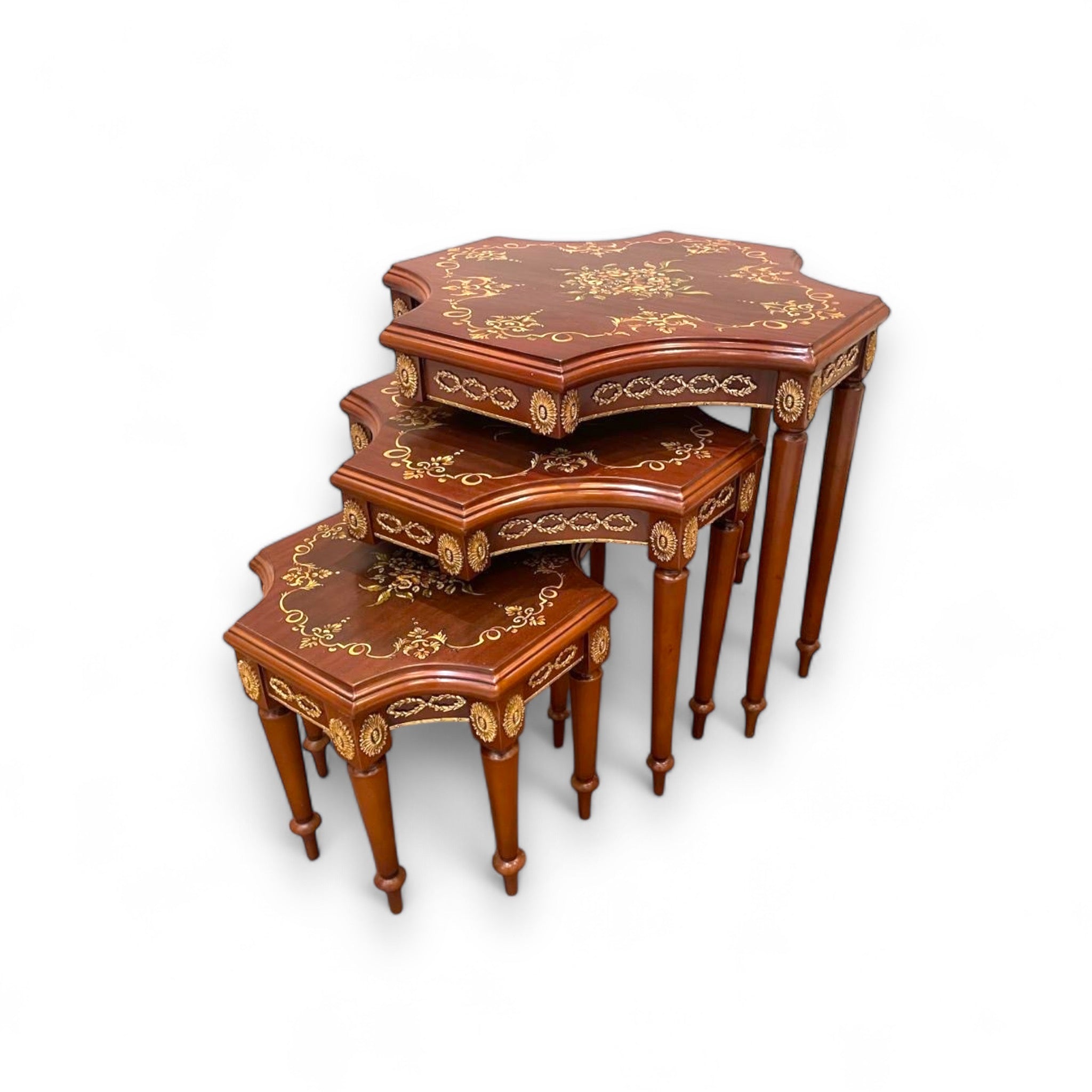 Stars Set - Triple Interlocking Brass Inlay & Luxury Hand Painting