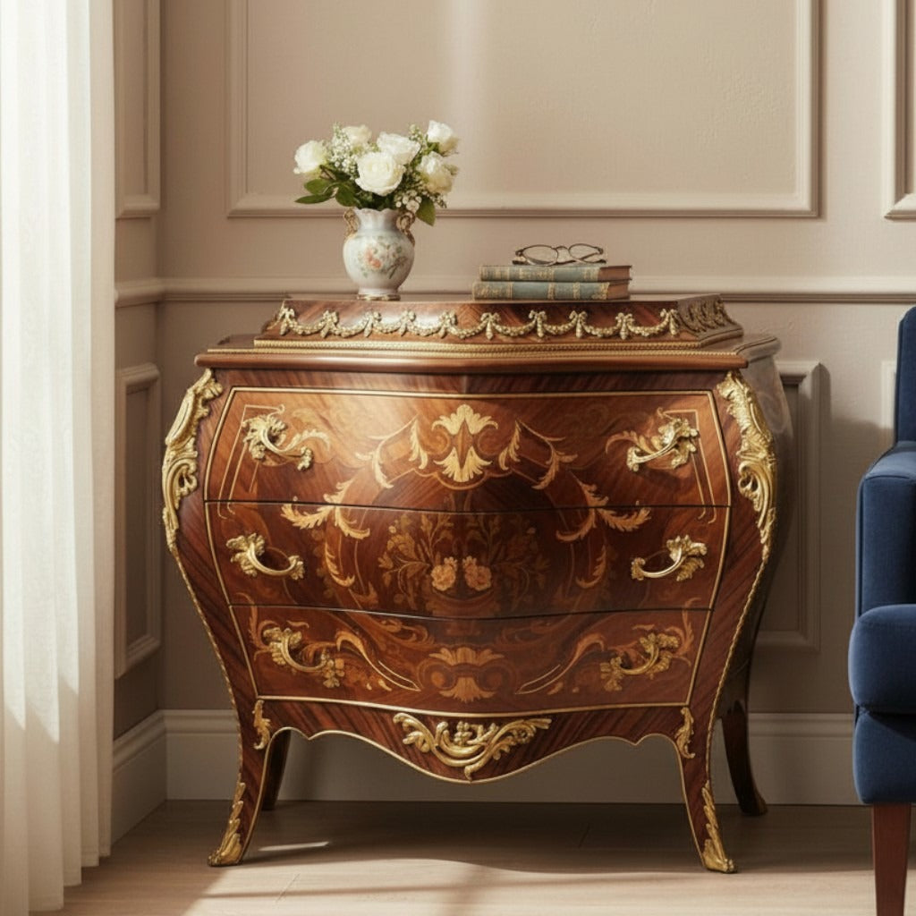 بايوه كلاسيك ماركتريه بتطعيمات نحاس فاخرة