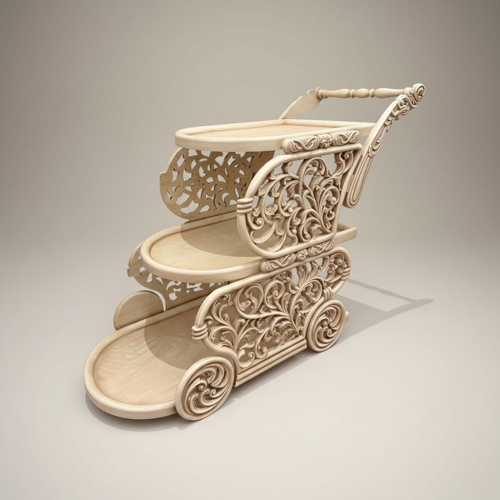 تروللي ضيافة نيوكلاسيك اوف وايت