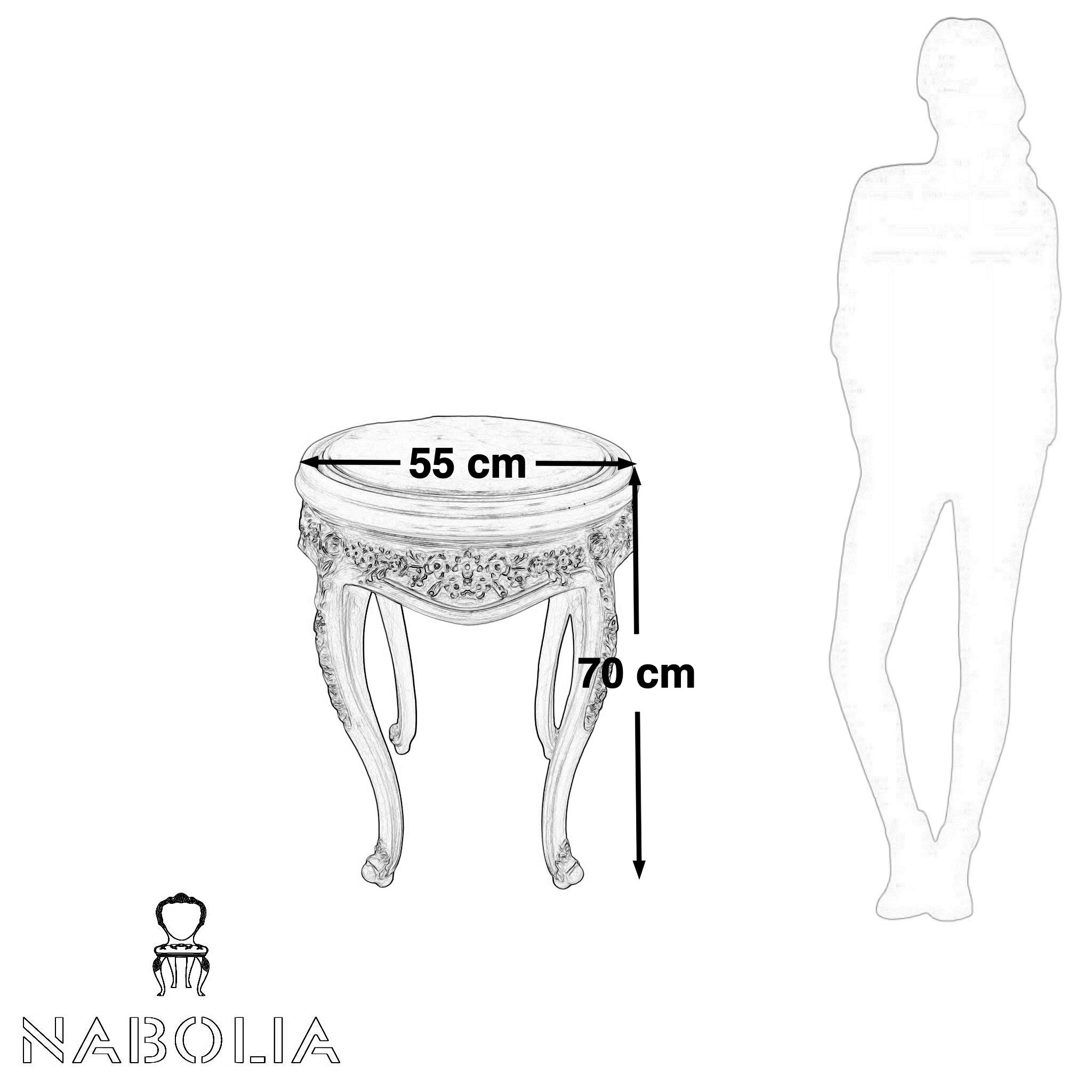 ترابيزة كورنر كلاسيك بلمسة أوف وايت مترب – بقرصة رخام طبيعية - قطعة فنية راقية بتصميم أنيق مستوحى من الطراز الكلاسيكي. مصنوعة من خشب الزان الطبيعي، ومزينة بدهان أوف وايت مترب بلمسة ناعمة تضيف إحساس بالفخامة. القرصة من الرخام الطبيعي الفاخر لتعزز الشكل النهائي وتعطيها ثبات وأناقة الخاماتخشب زان طبيعي – دهان أوف وايت مترب – قرصة من الرخام الطبيعي المقاساتالعرض: 55 سم × العمق: 55 سم × الارتفاع: 70 سم