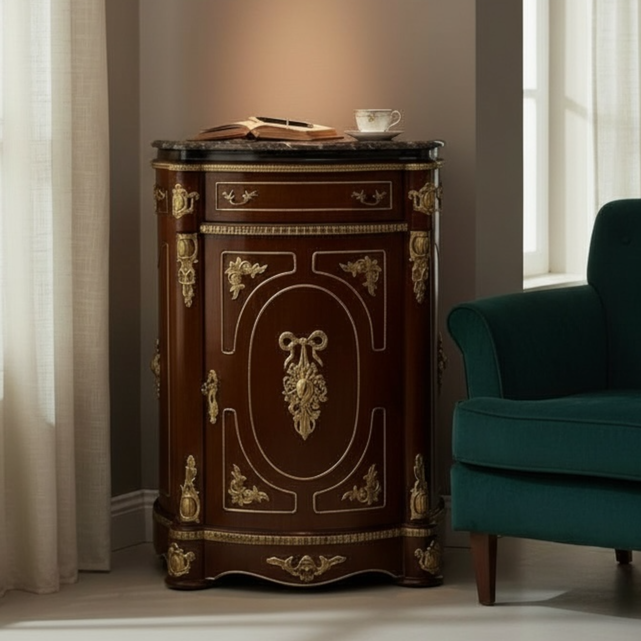 بايوه "موبل" فرنسي كلاسيك بتفاصيل نحاسية