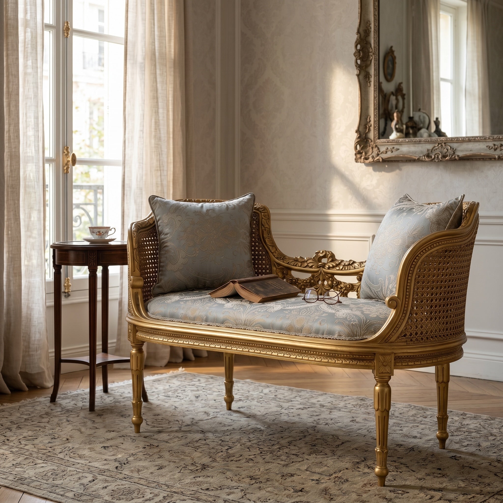 Cane back sofa