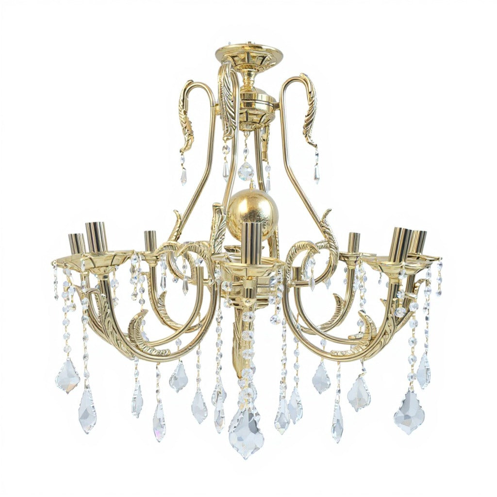 نجفة 8 ذراع حُلية معكوفة – ذهبي - Nabolia