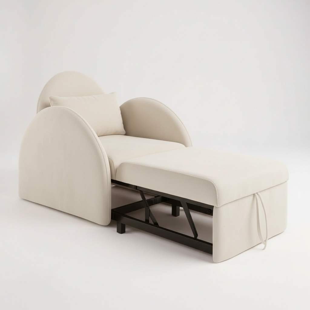 فوتيه سرير خشب زان روماني بآلية ميكانيزم عالية الجودة