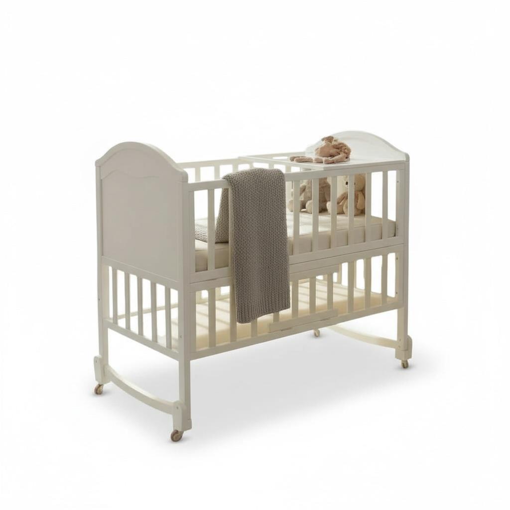 سرير أطفال خشبي كلاسيك بمستويين