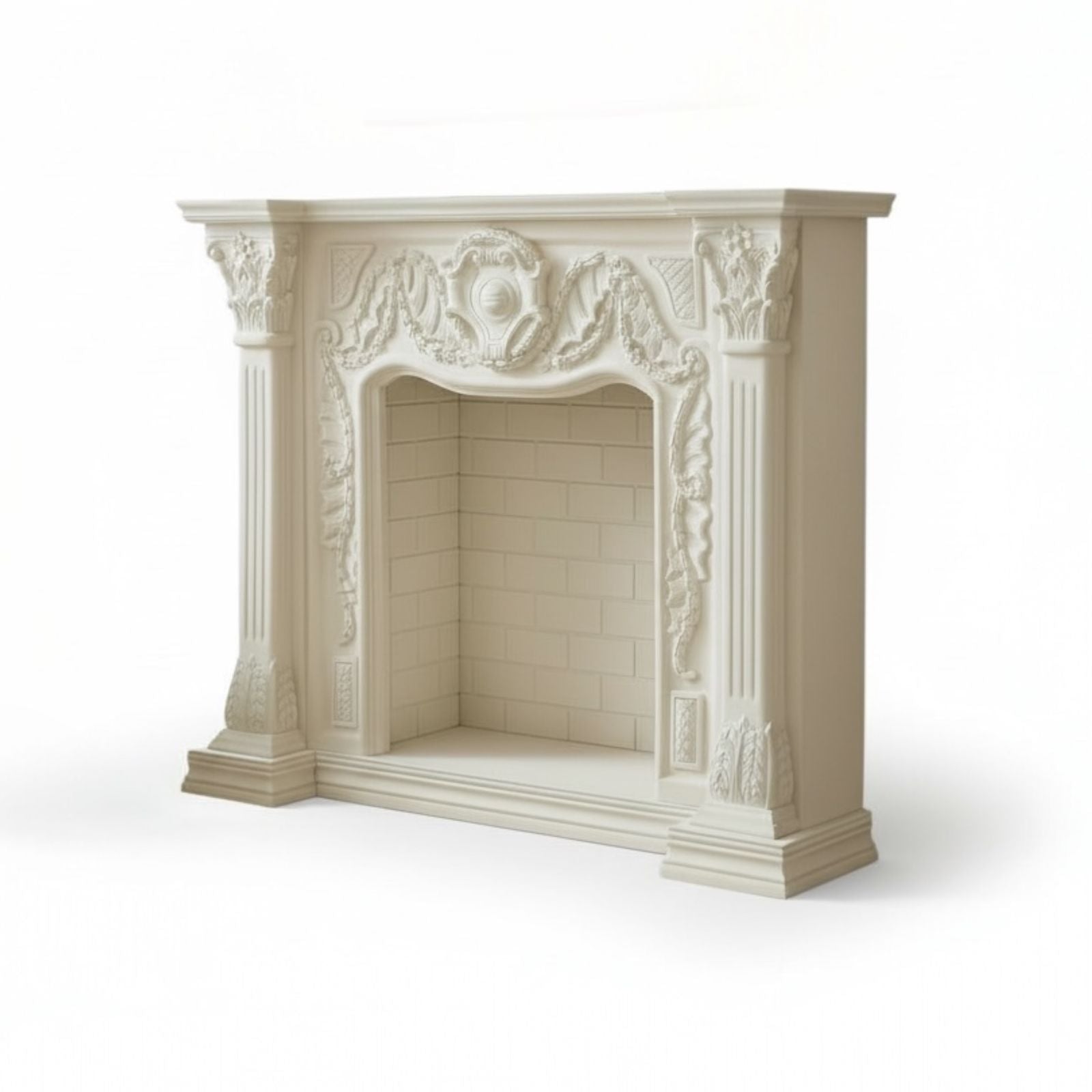 مدفأة ديكورية كلاسيك بحفر يدوي فاخر