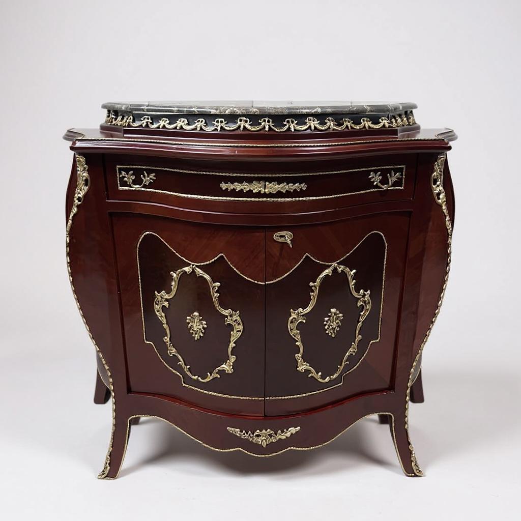 بايوه أنتيك فاخر مطعّم بالنحاس والرخام الطبيعي