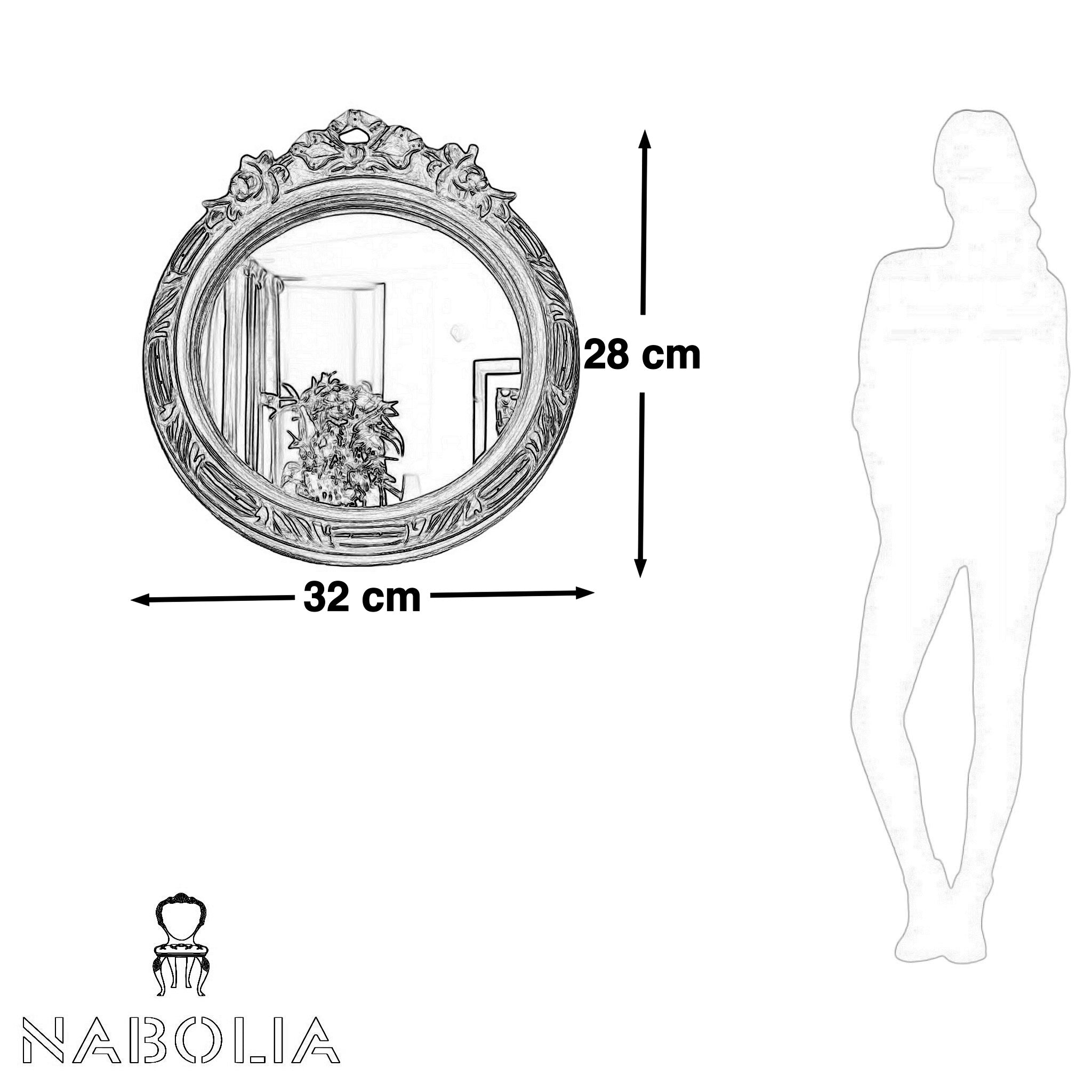 برواز دهبي مرايا - برواز مرايا من الخشب الزان حفر هاند ميد دهان دهبي المقاسات: W 28 CM * H 32 CM