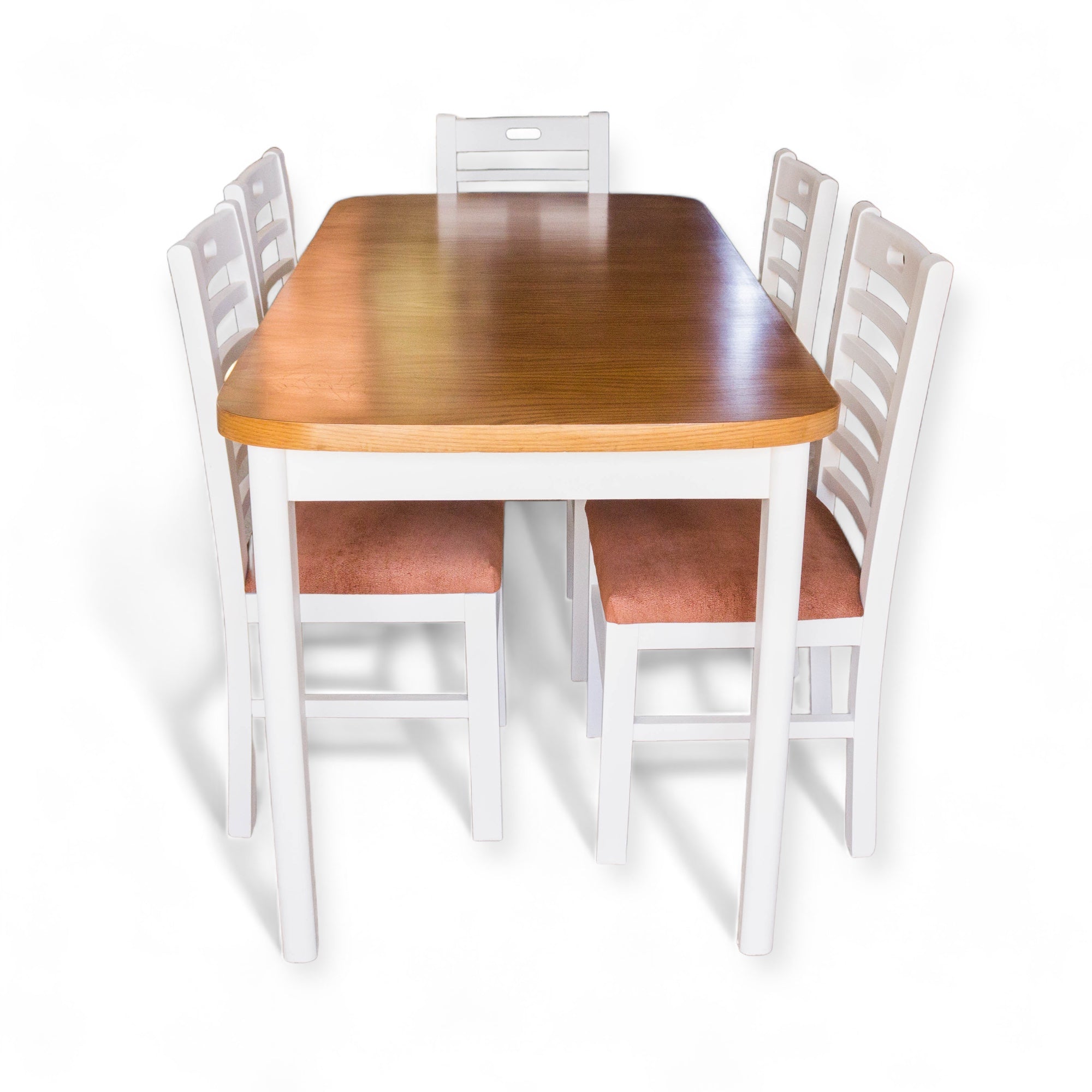 ترابيزة سفرة وستة كراسي بني في ابيض - سفرة مصنعة من الخشب الزان الطبيعي والقشرة الطبيعي مكونة من ترابيزة و ستة كراسي لون بني في ابيض المقاسات: W 160 CM * B 80 CM * H 80 CM