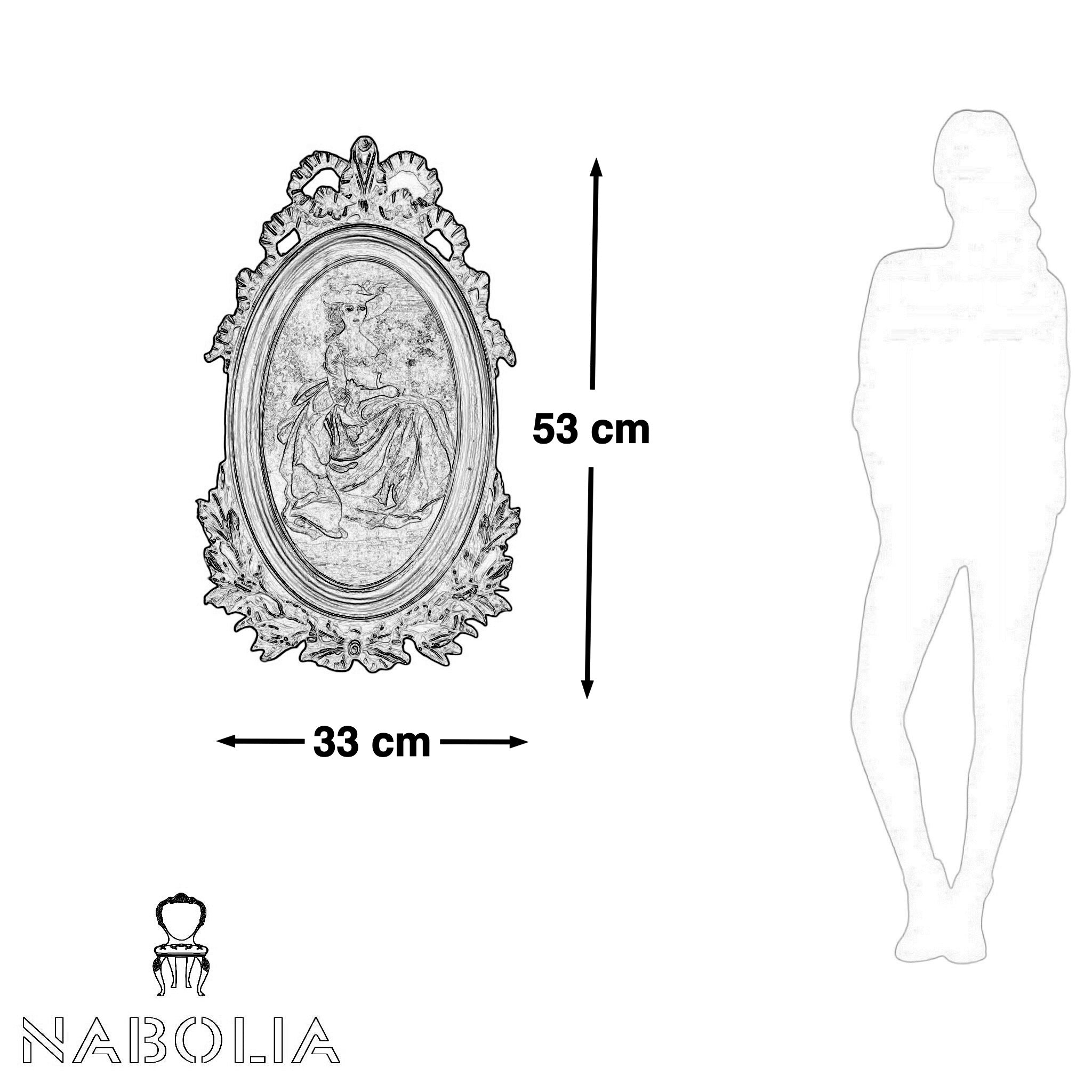 تابلوه جوبلان - برواز انتيك من الخشب الزان حفر هاند ميد دهان دهبي و وتابلوه من الجوبلان المقاسات: W 33 CM * H 53 CM