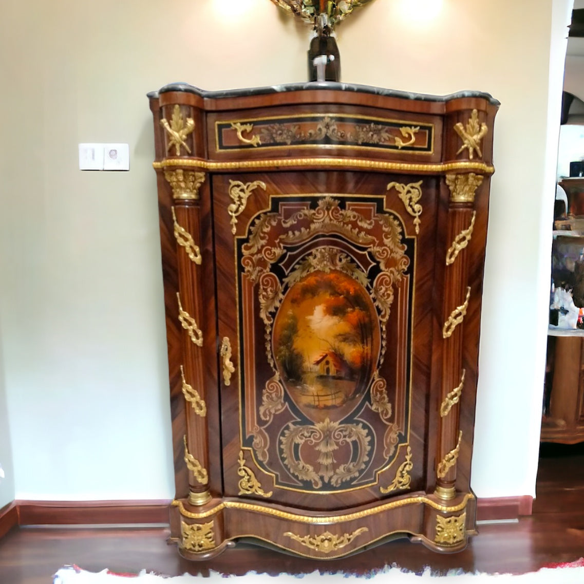 جزامة كلاسيكية مطعمة بالنحاس والرسم عرض 85 سنتميتر - Nabolia