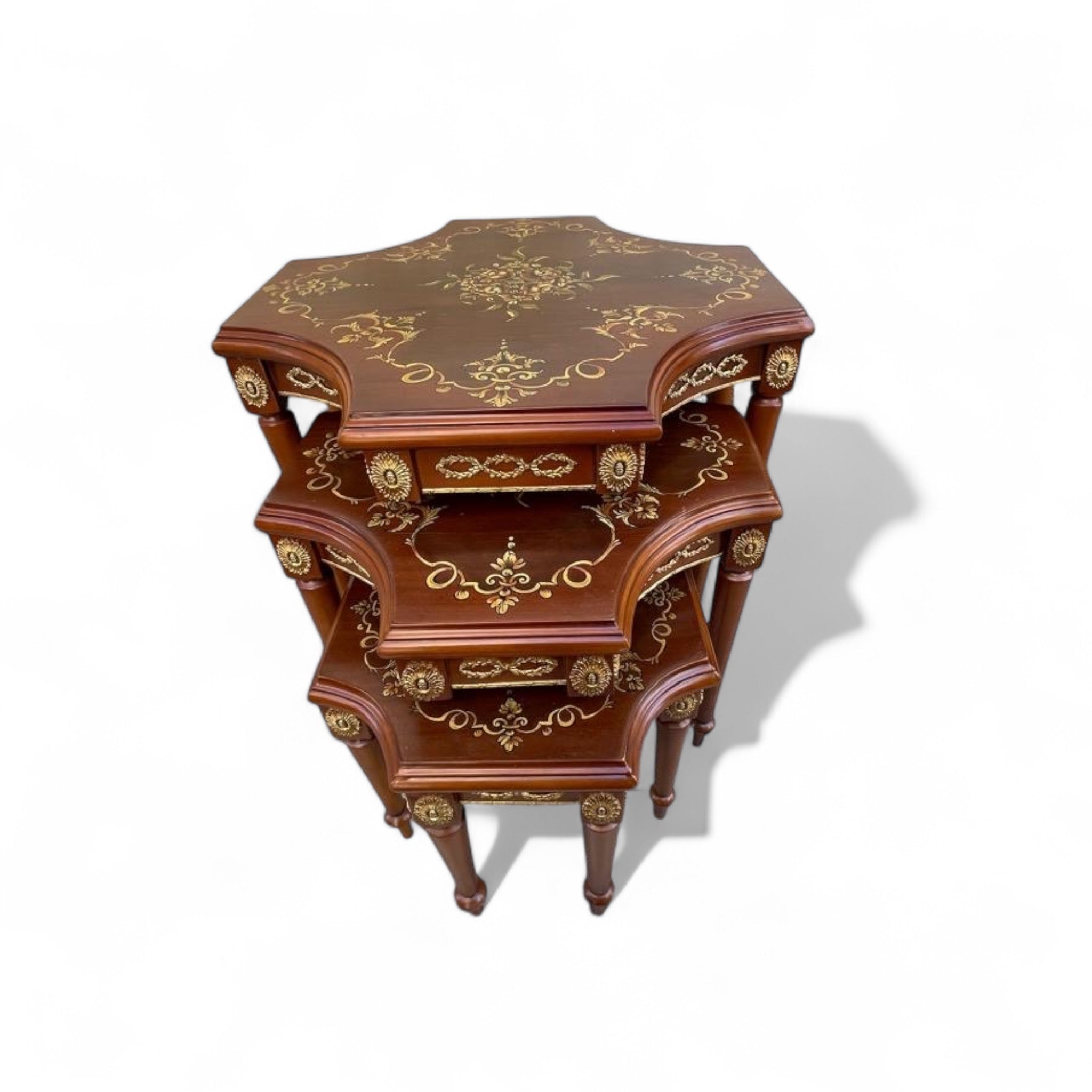 Stars Set - Triple Interlocking Brass Inlay & Luxury Hand Painting