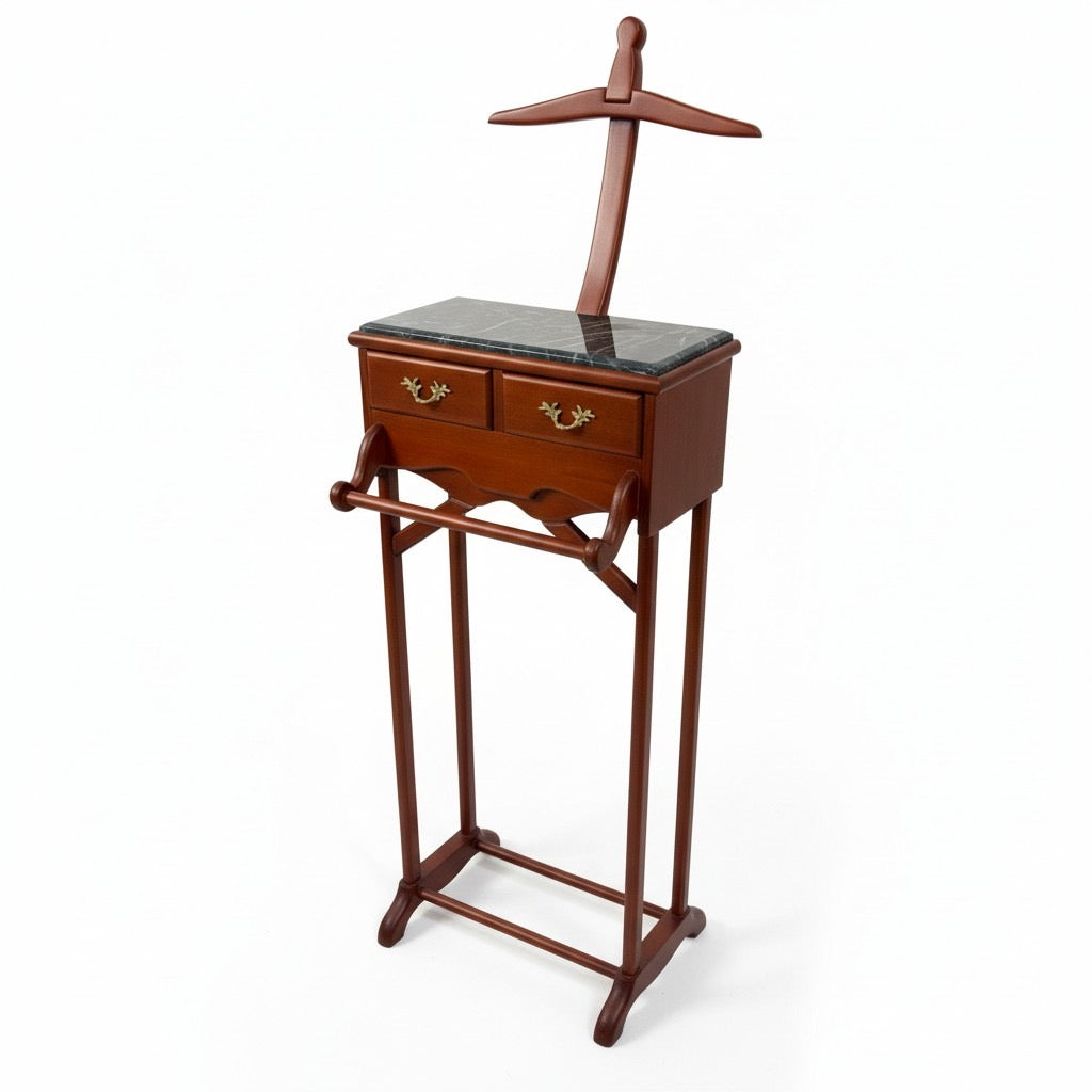 شماعة خشب زان داكن مع سطح رخام