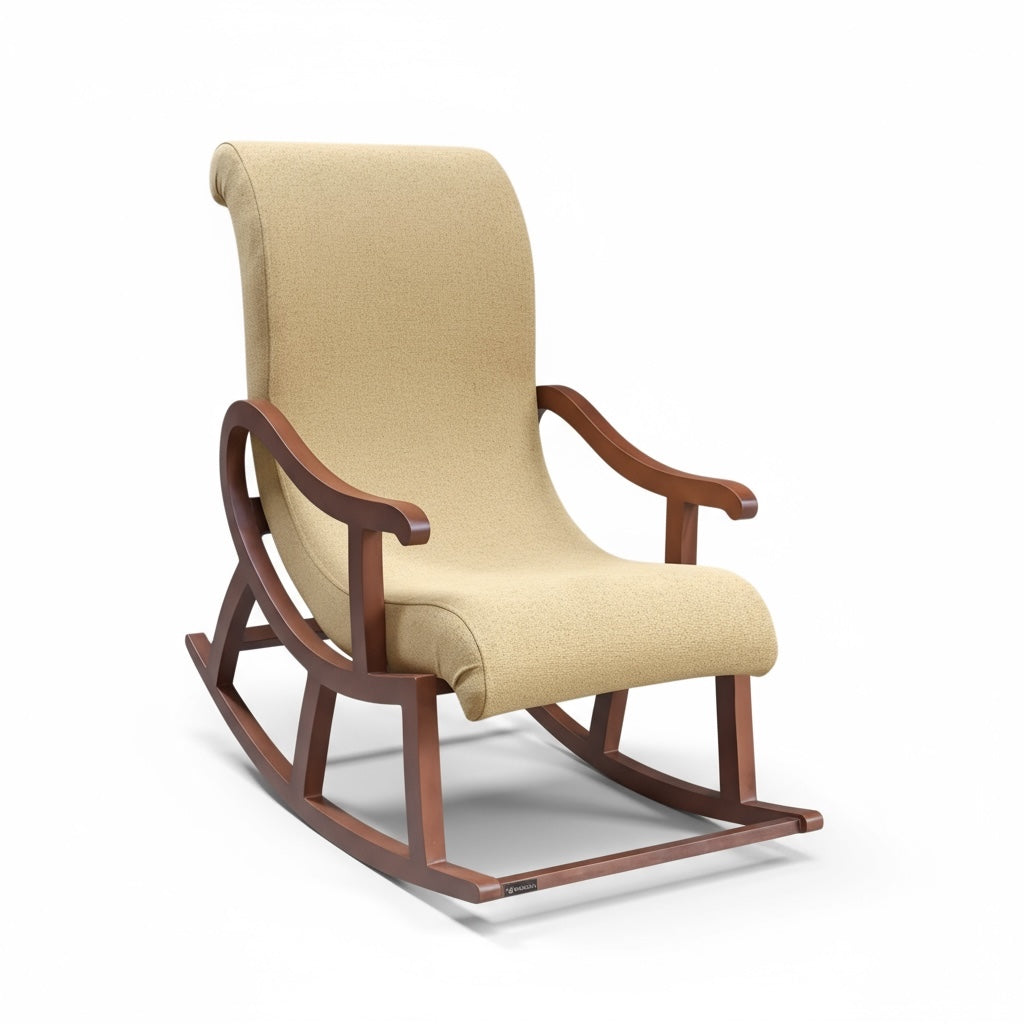 كرسي هزاز مودرن بتنجيد مريح وهيكل خشب زان